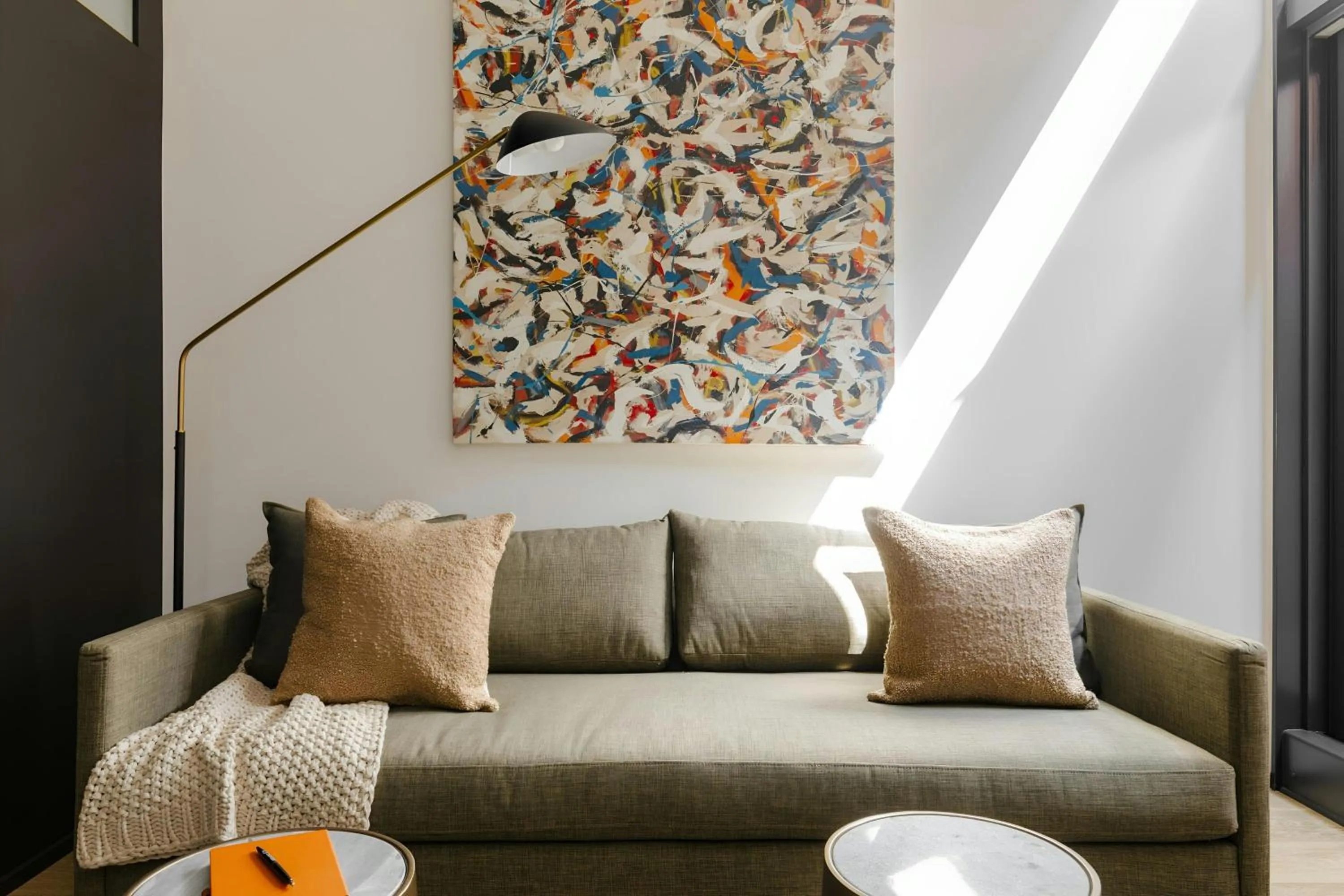 Living room in Sonder by Marriott Bonvoy RailSpur Apartments Pioneer Square