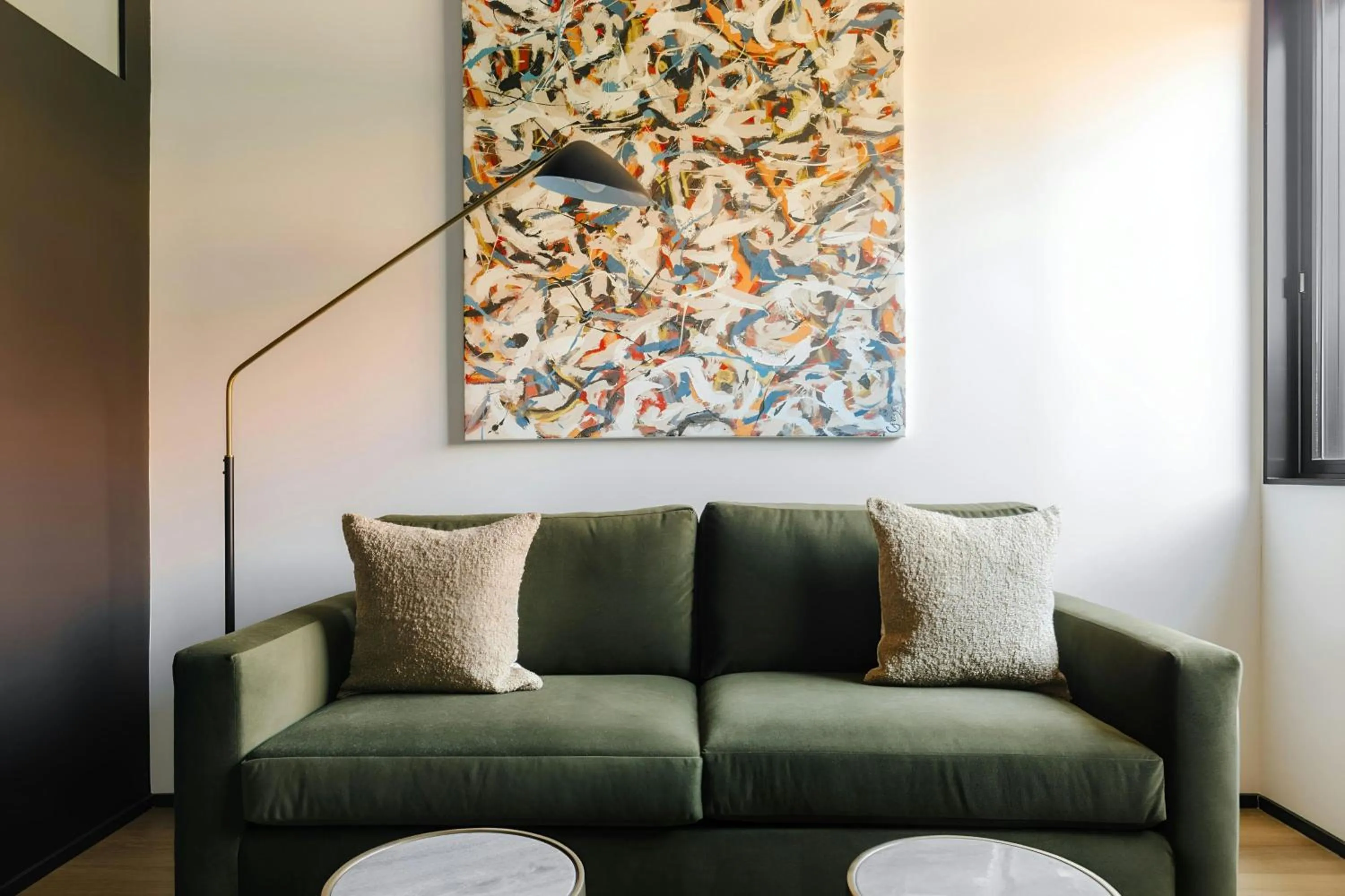 Living room in Sonder by Marriott Bonvoy RailSpur Apartments Pioneer Square