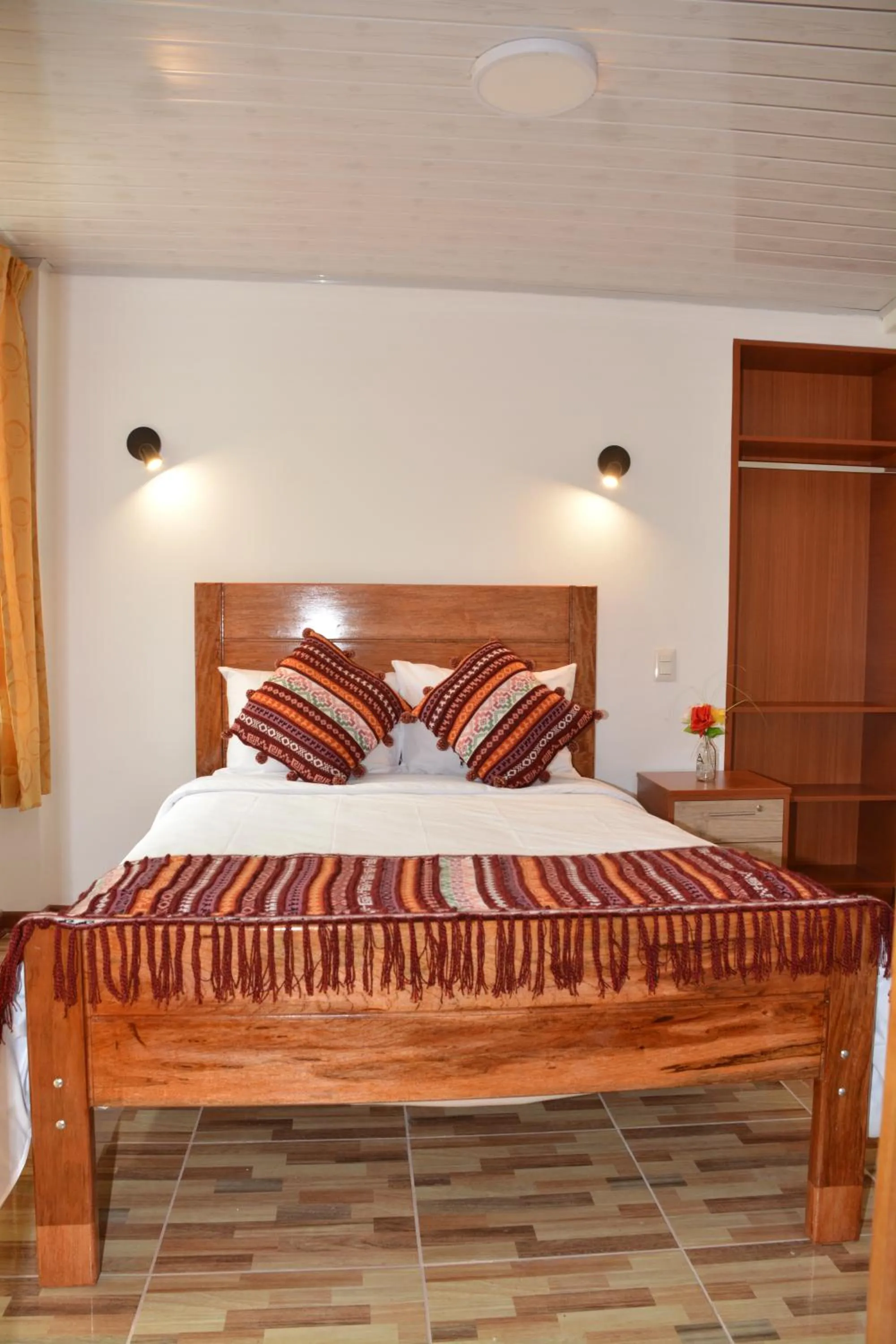 Bed in Hotel Inka Pisac