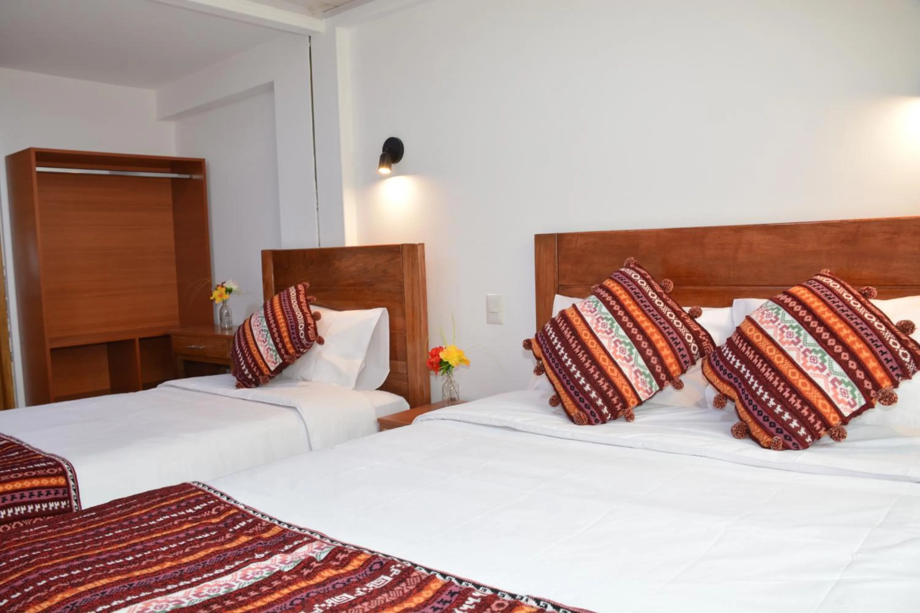 Bed in Hotel Inka Pisac