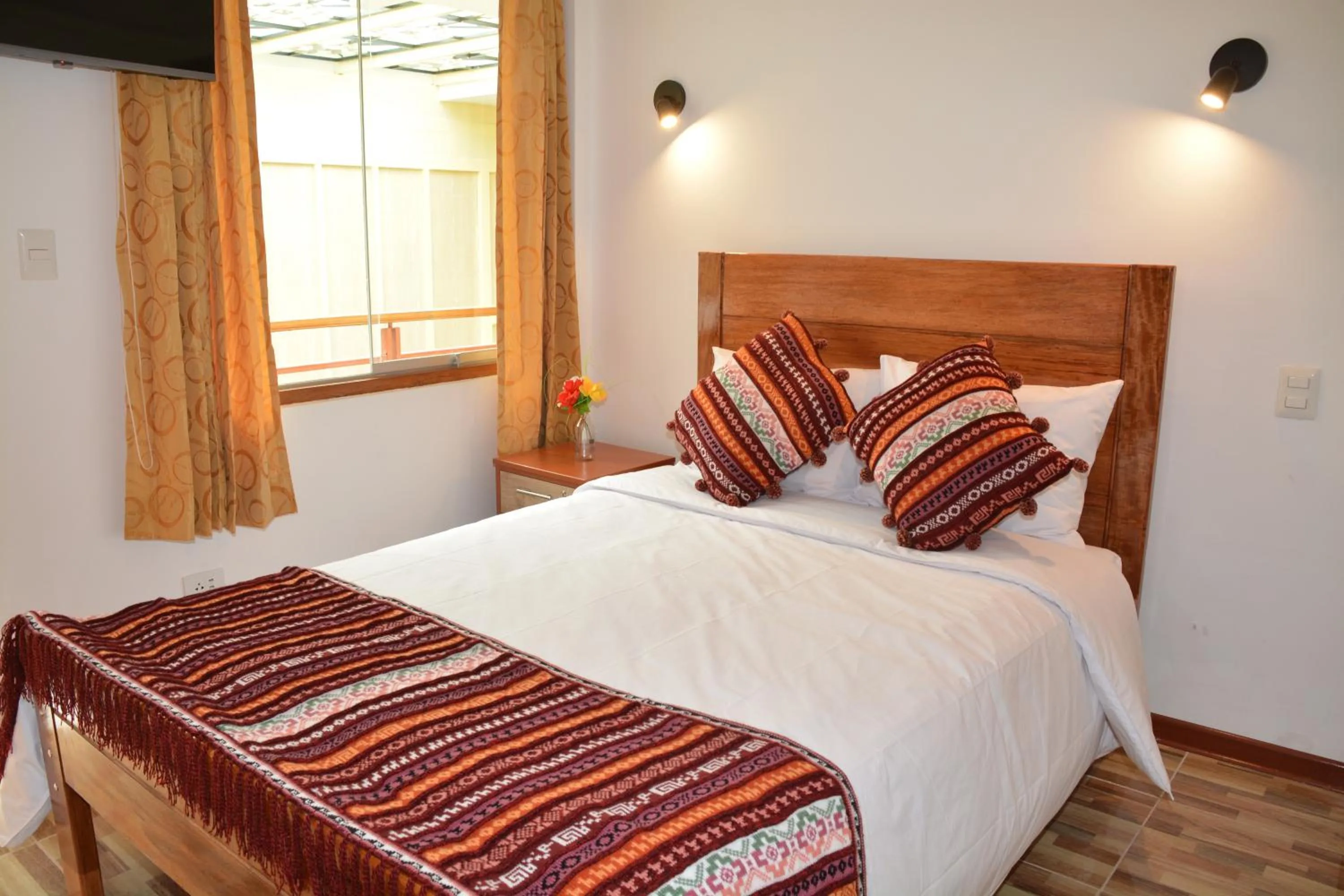 Bed in Hotel Inka Pisac