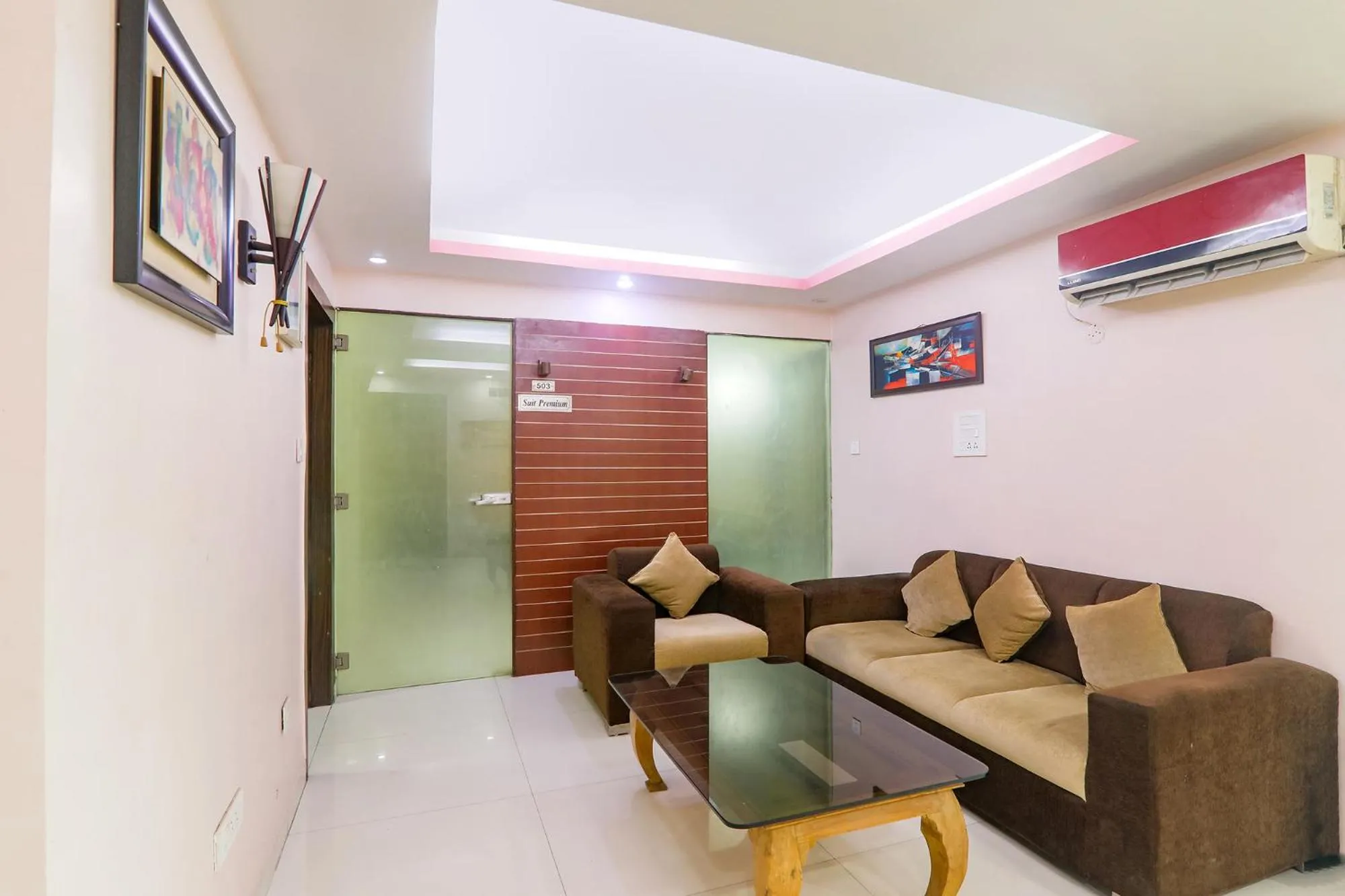 Seating area in FabHotel Royal Ville