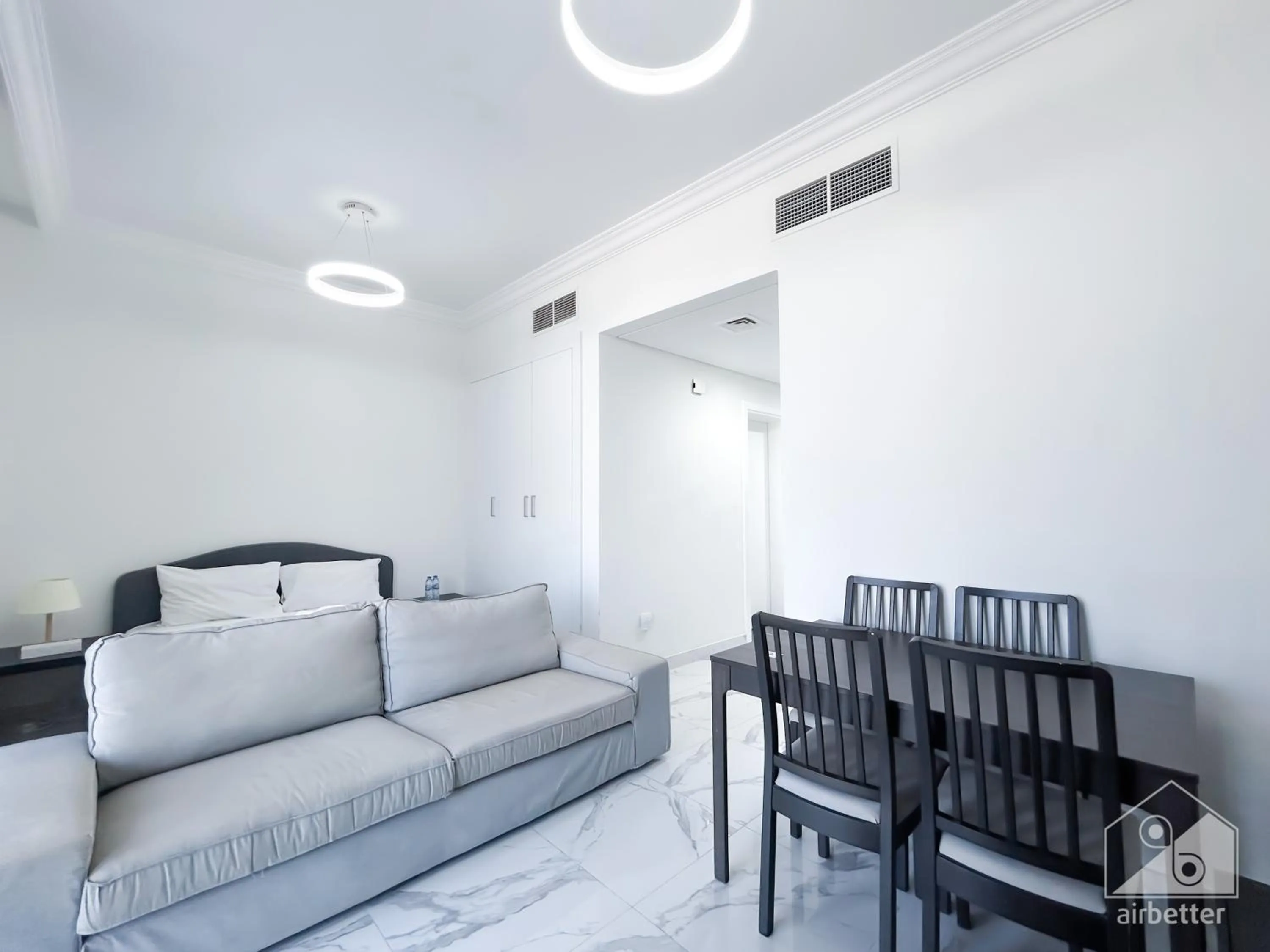 Living room in Spacious Studio with balcony in AL Majan