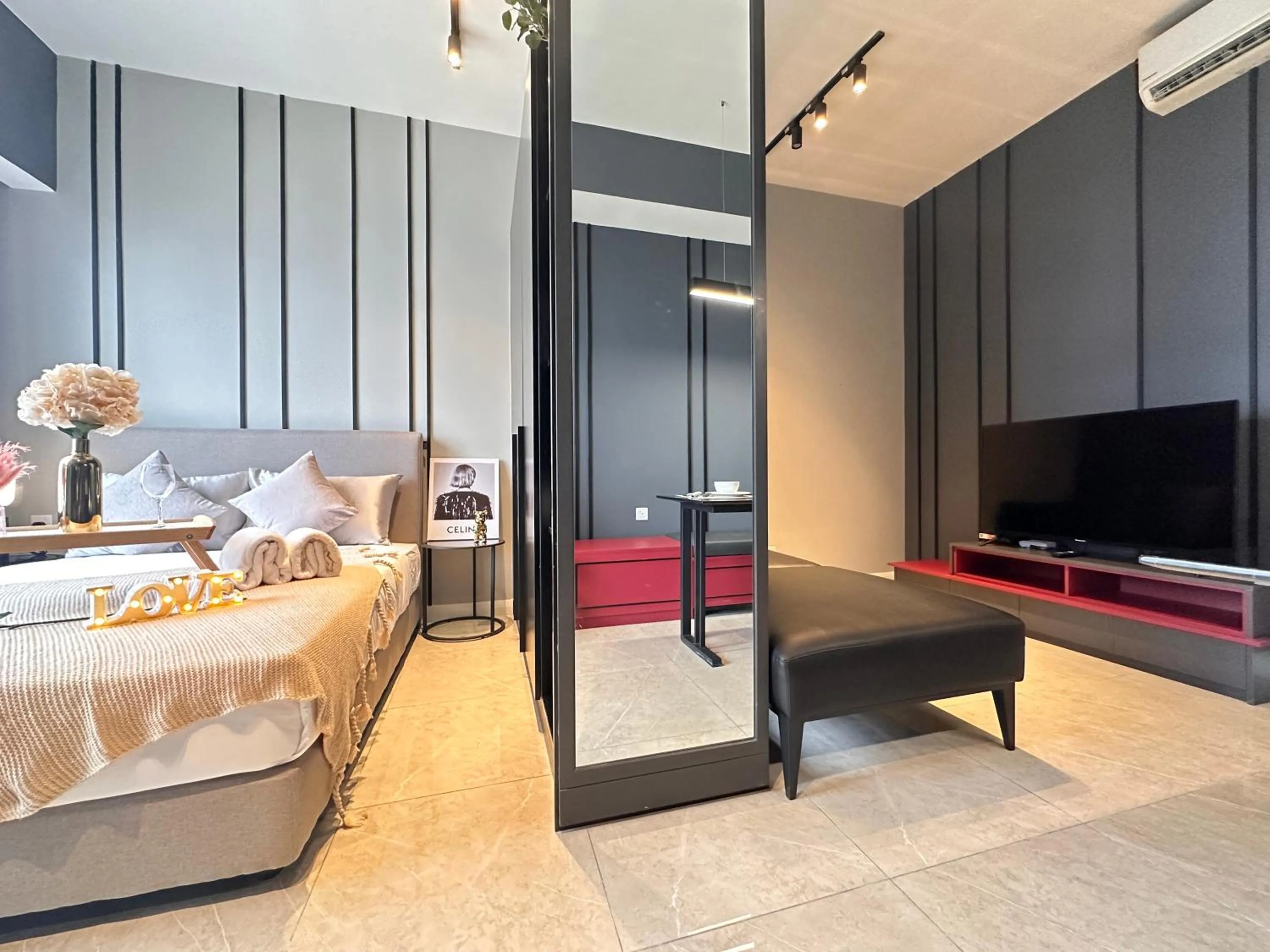 Communal lounge/ TV room, Bed in Axon Residence Bukit Bintang by Luna