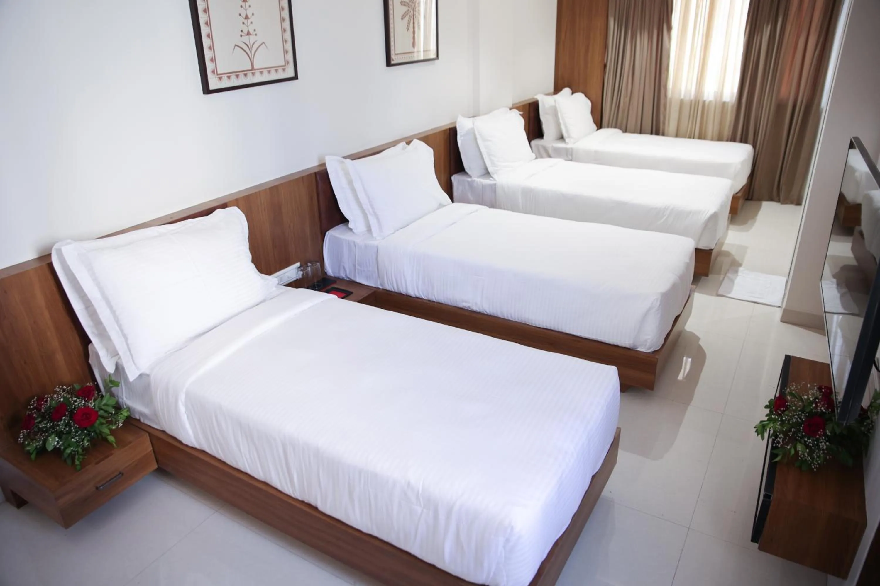 Bed in Lords Eco Inn, Ambaji