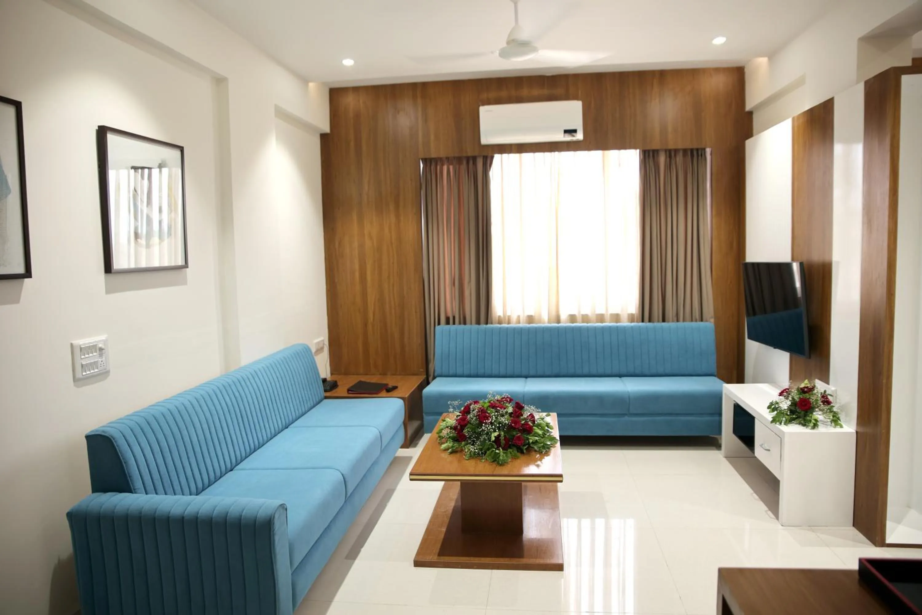 Seating area in Lords Eco Inn, Ambaji