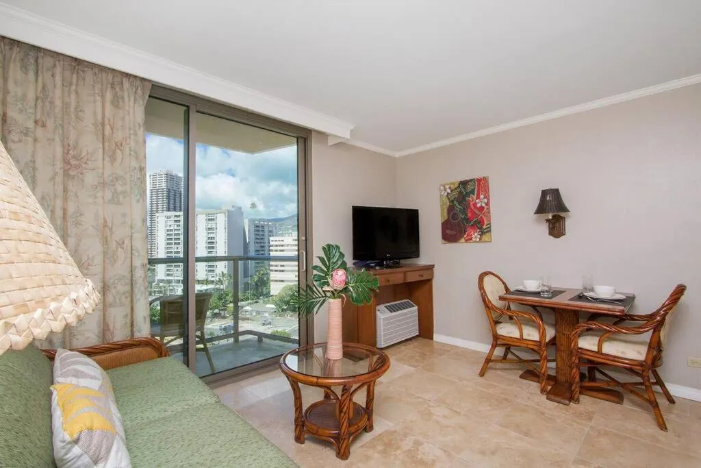 Hotel room on the strip in Kalakaua Ave views L903