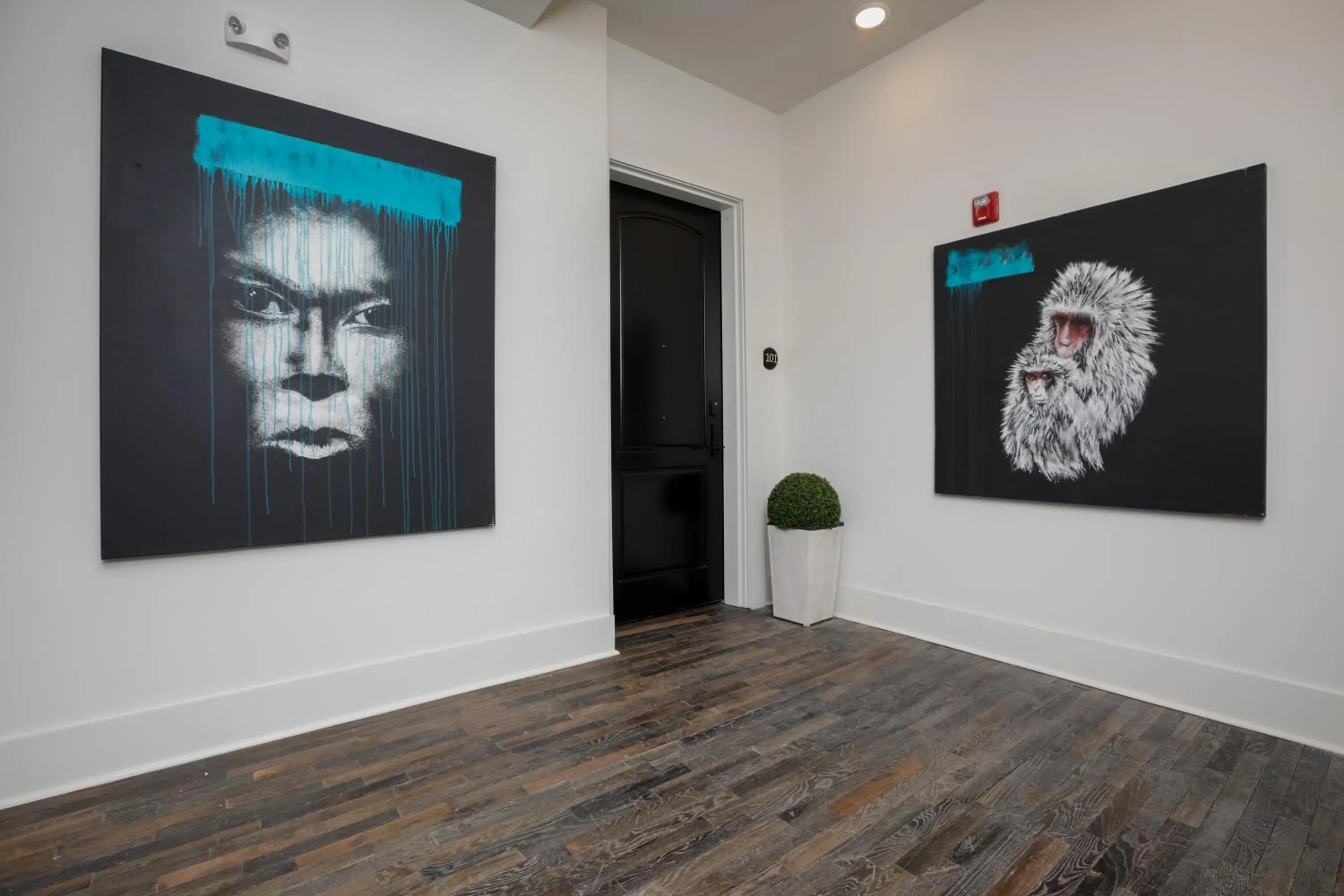 Decorative detail in Loft condo by Mercedes Benz w balcony Apt 101