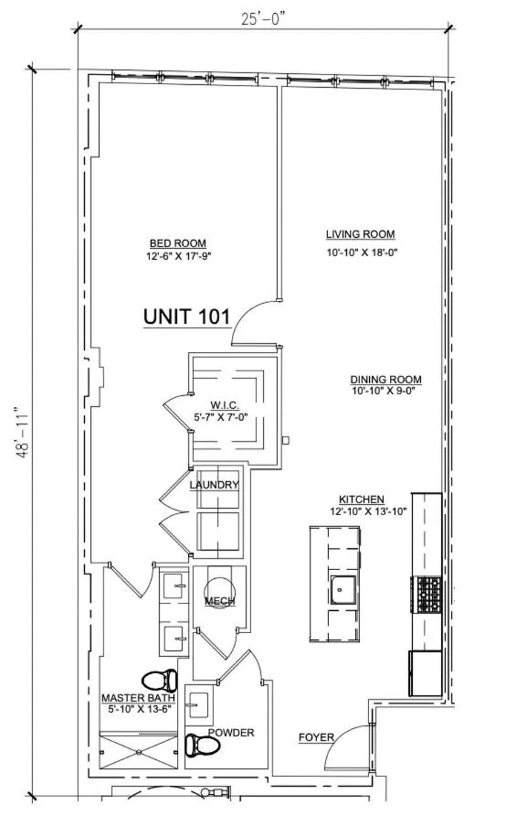 Floor plan in Loft condo by Mercedes Benz w balcony Apt 101