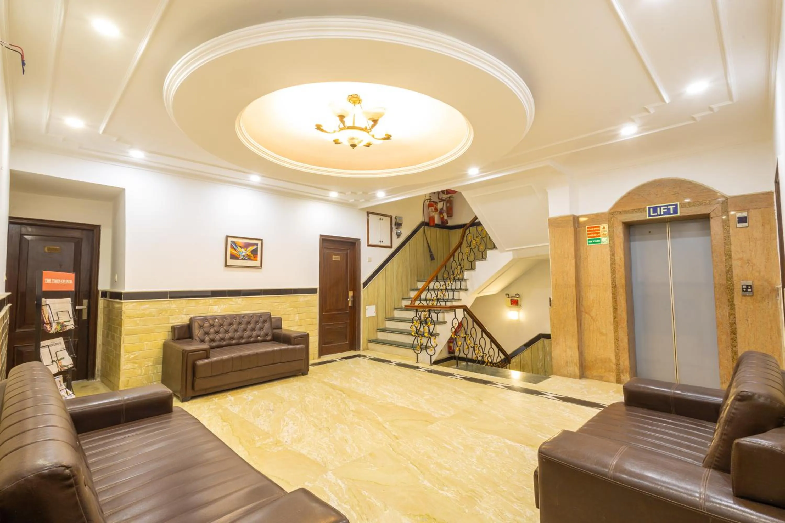 Communal lounge/ TV room in Hotel Panickers Residency - Near Ganga Ram & BLK Hospital - Karol Bagh