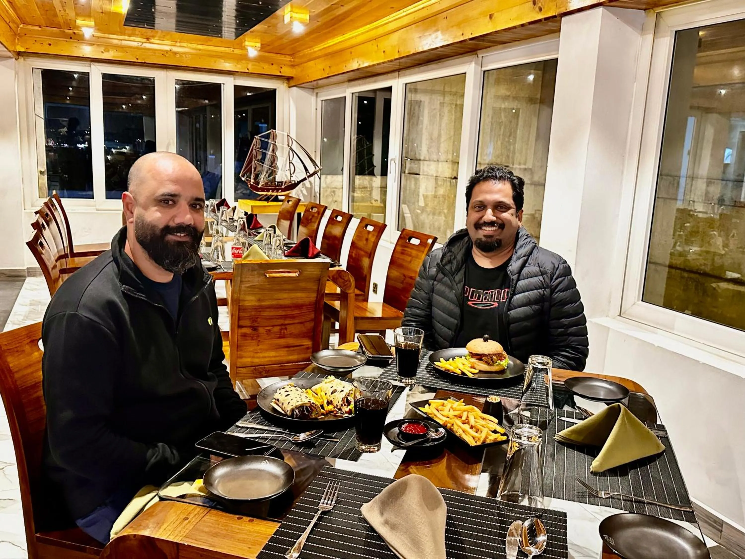 Dinner in Queens Lake Cabin