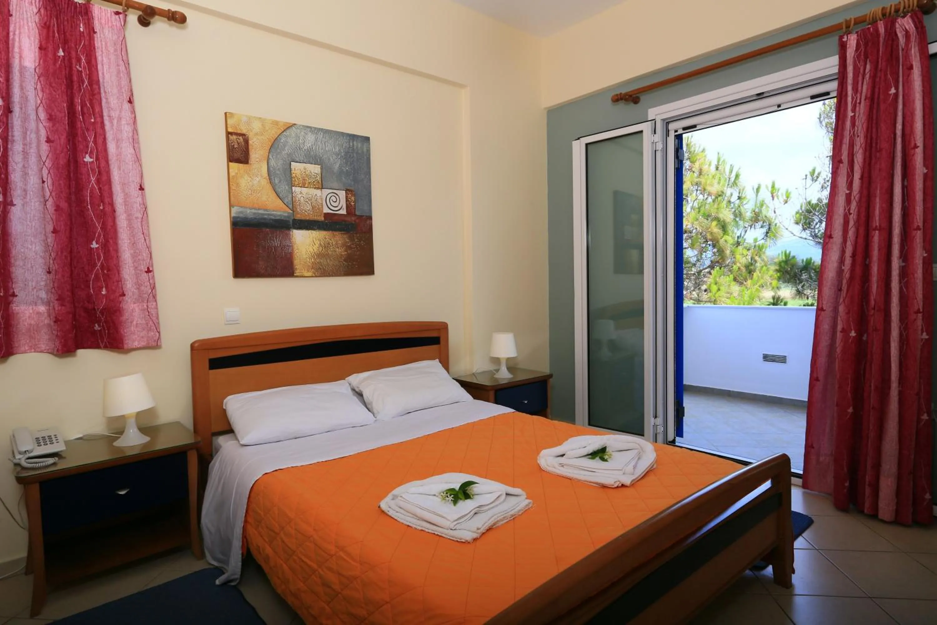 Bed in Mesogeios Hotel