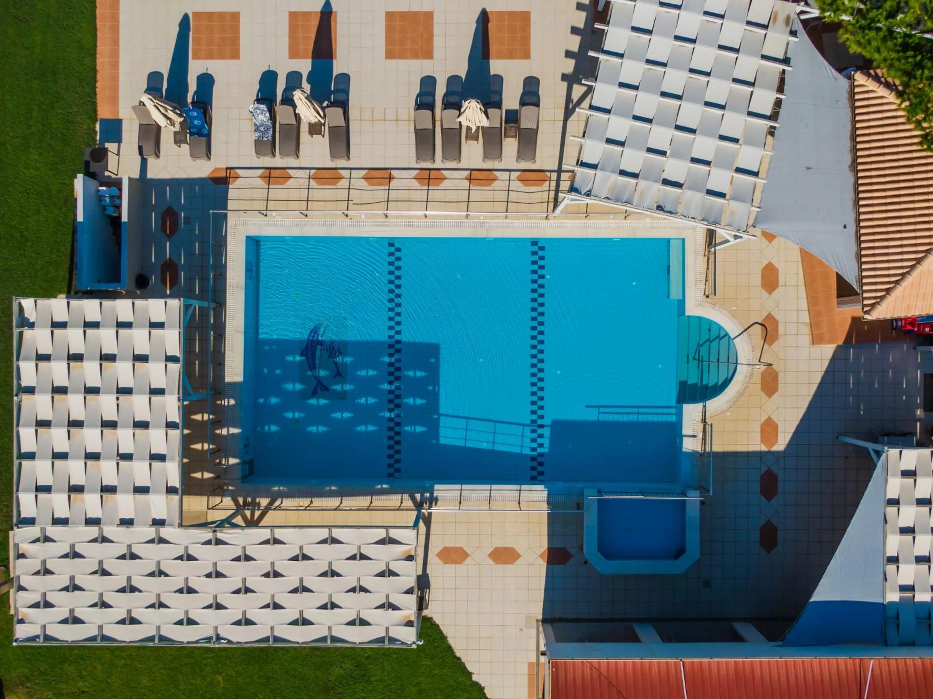 Pool view in Mesogeios Hotel