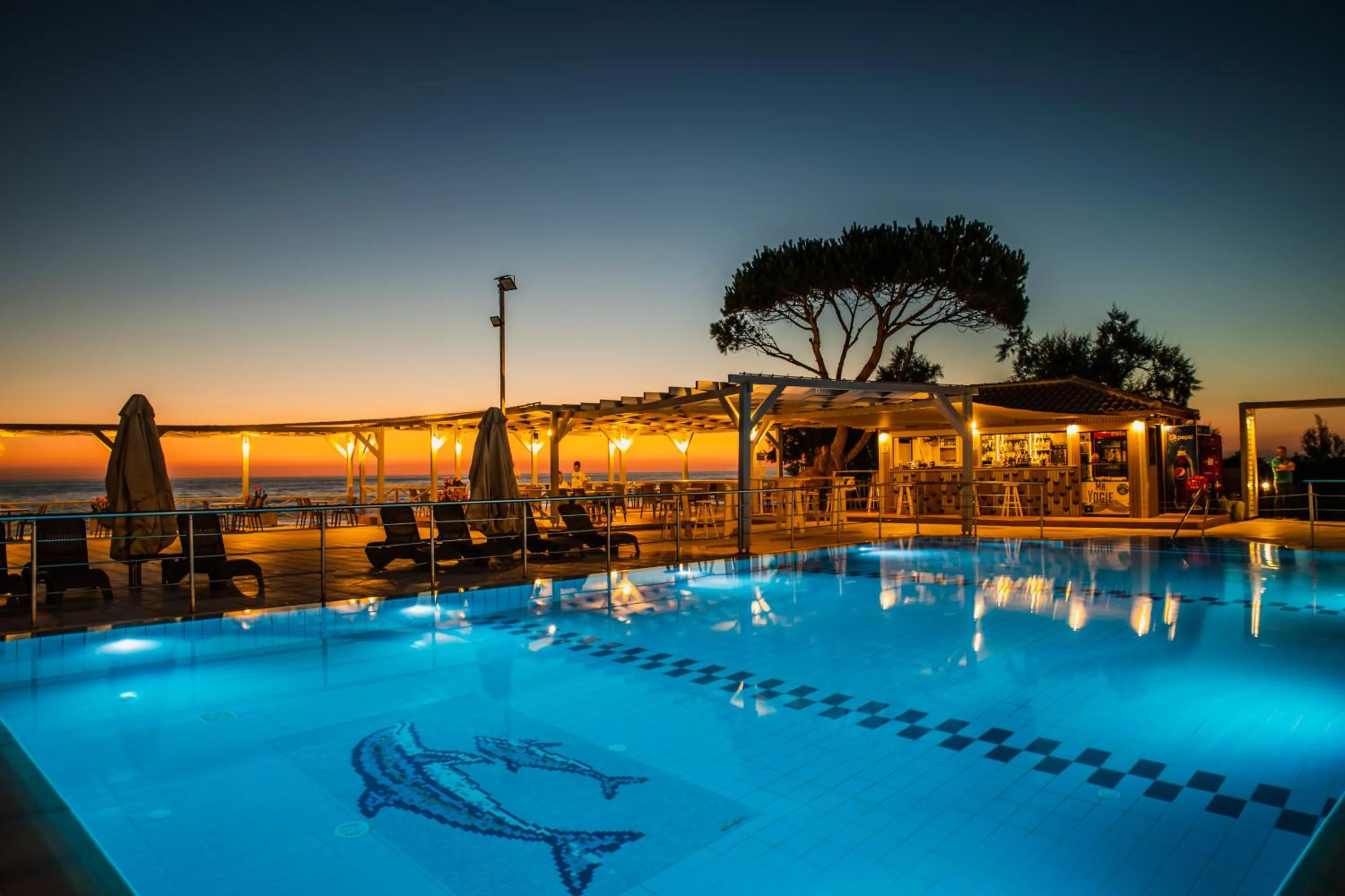 Pool view in Mesogeios Hotel