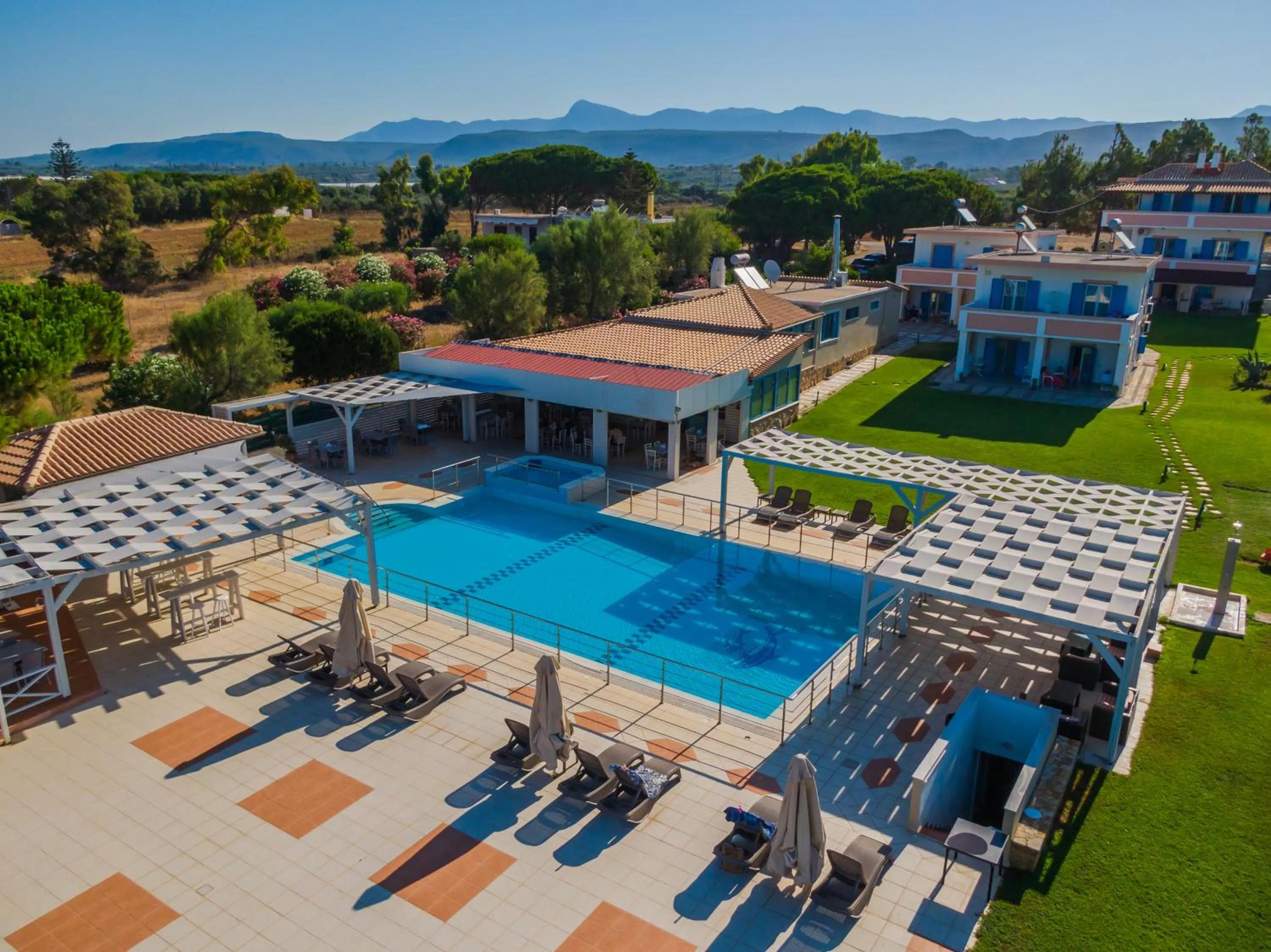 Pool view in Mesogeios Hotel