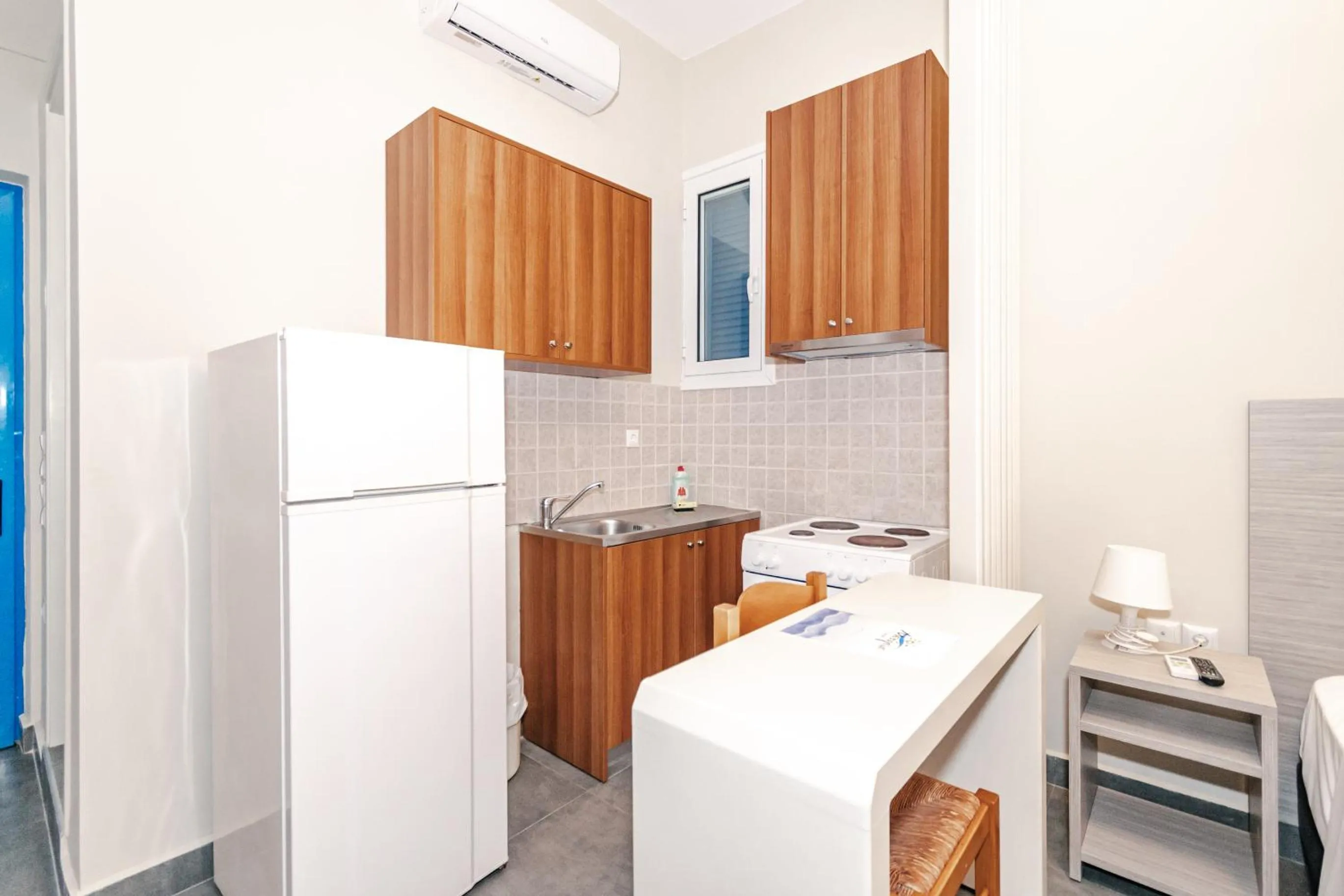 Kitchen or kitchenette in Mesogeios Hotel