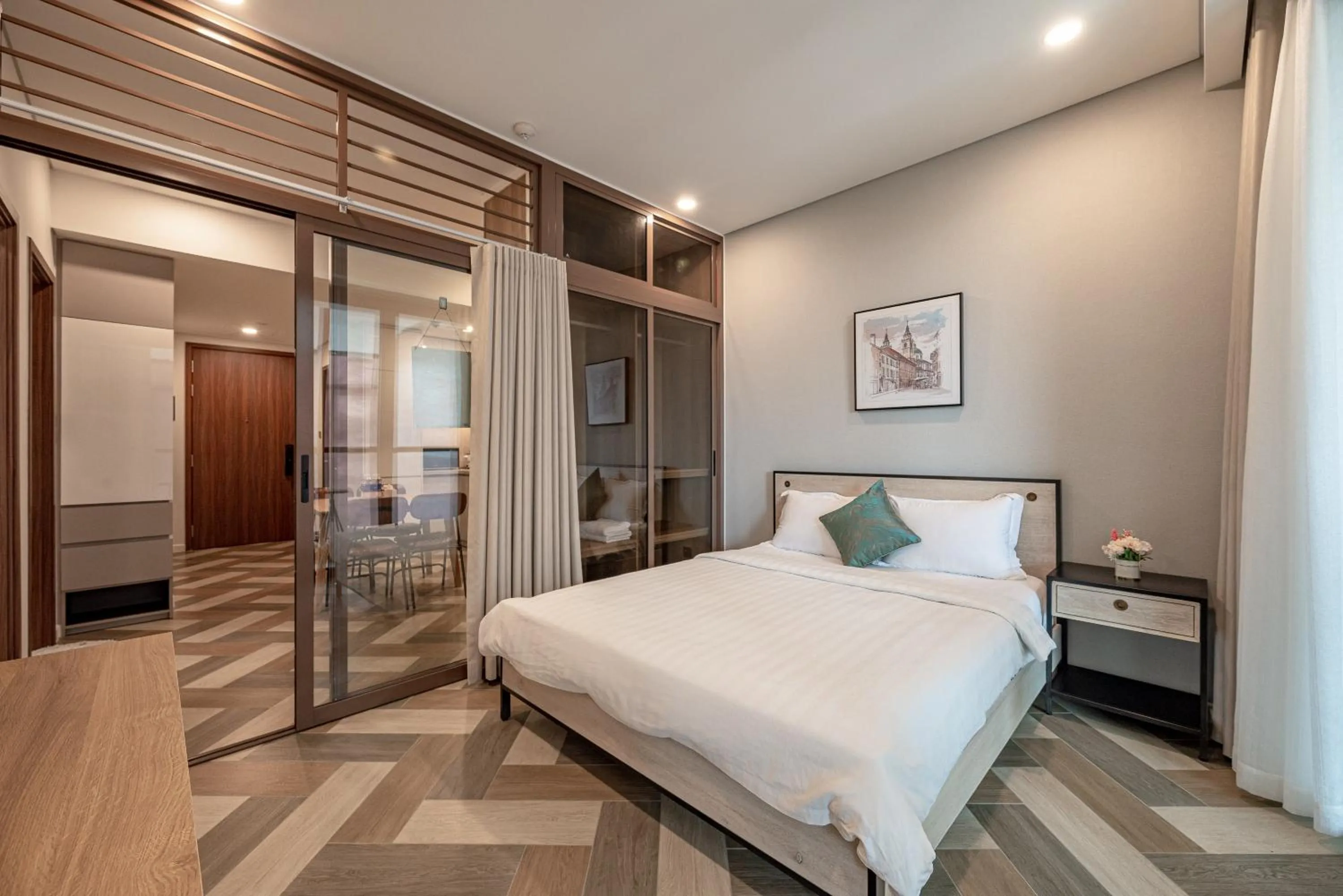 Bedroom, Bed in Metropole Thu Thiem Condo Apartment