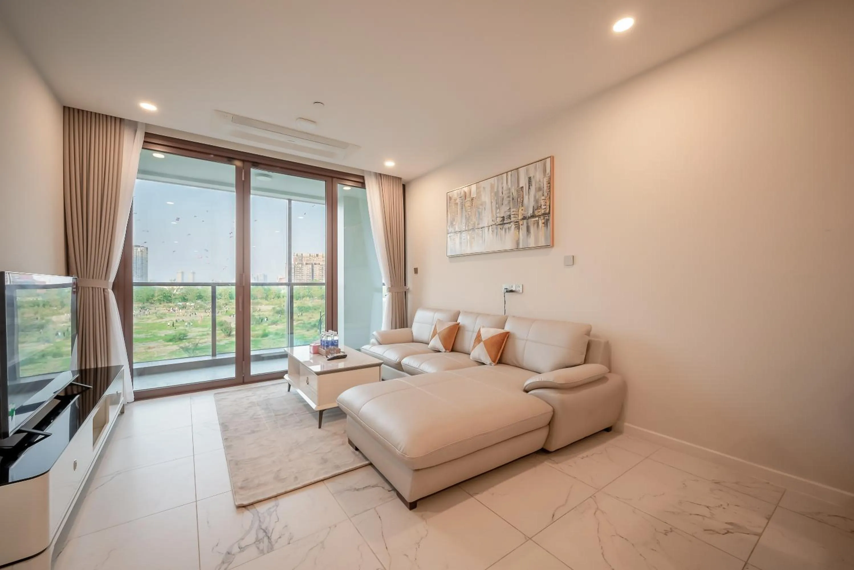 Living room in Metropole Thu Thiem Condo Apartment