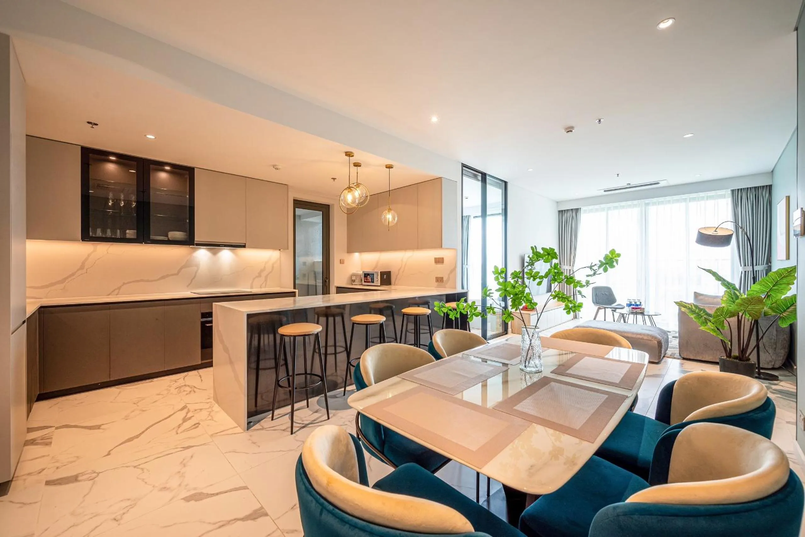 Living room in Metropole Thu Thiem Condo Apartment