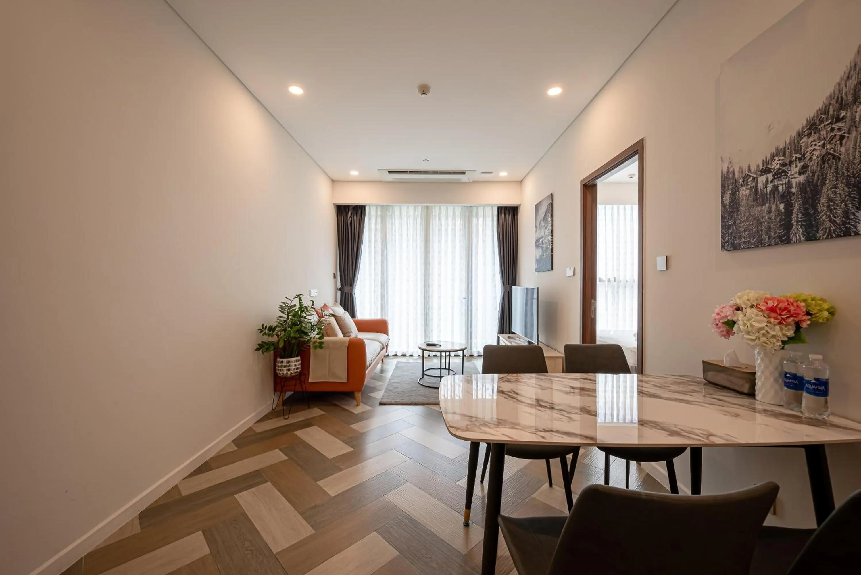 Living room in Metropole Thu Thiem Condo Apartment