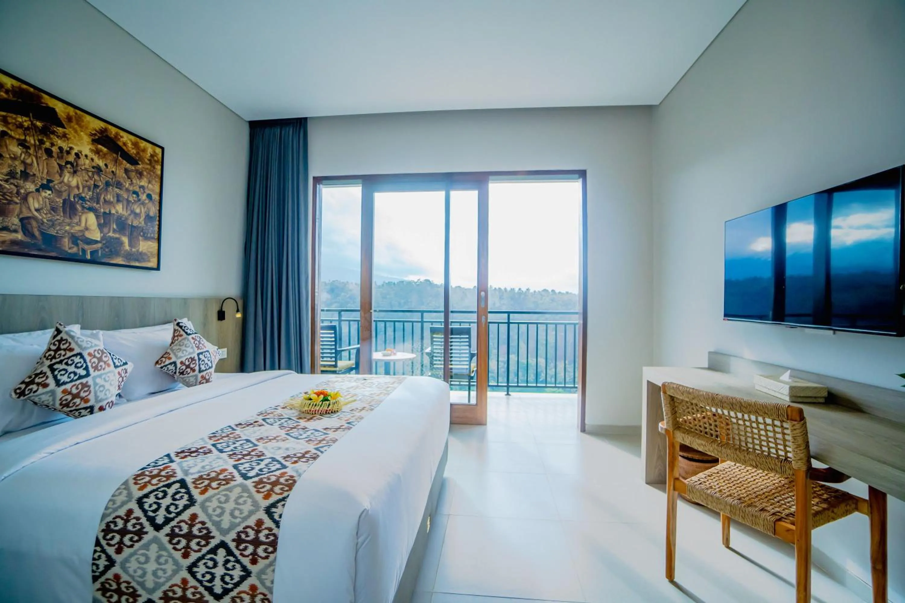 View (from property/room), Bed in Tapa Agung View Besakih