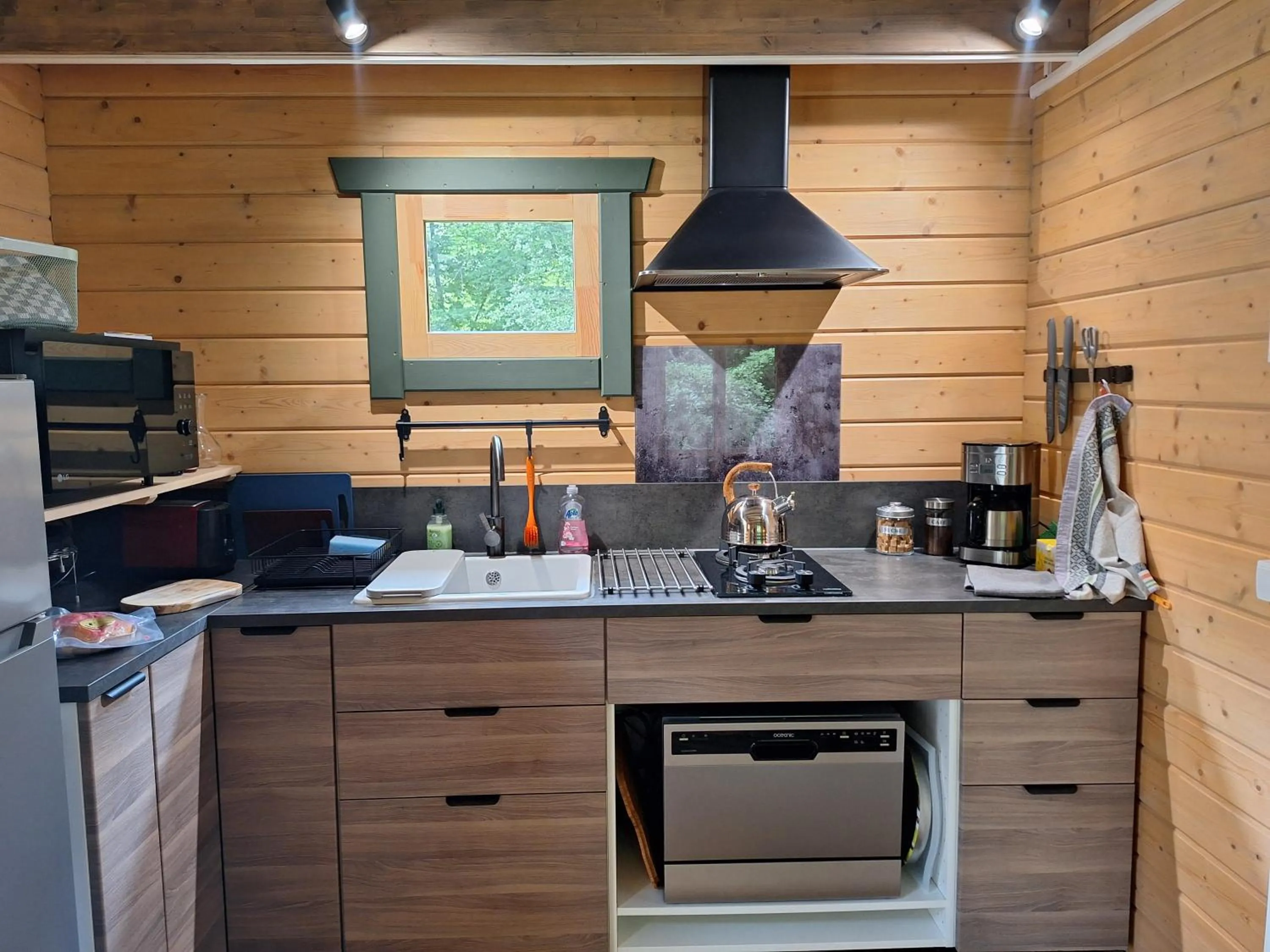 Kitchen or kitchenette in Chalets du Bois de Vache