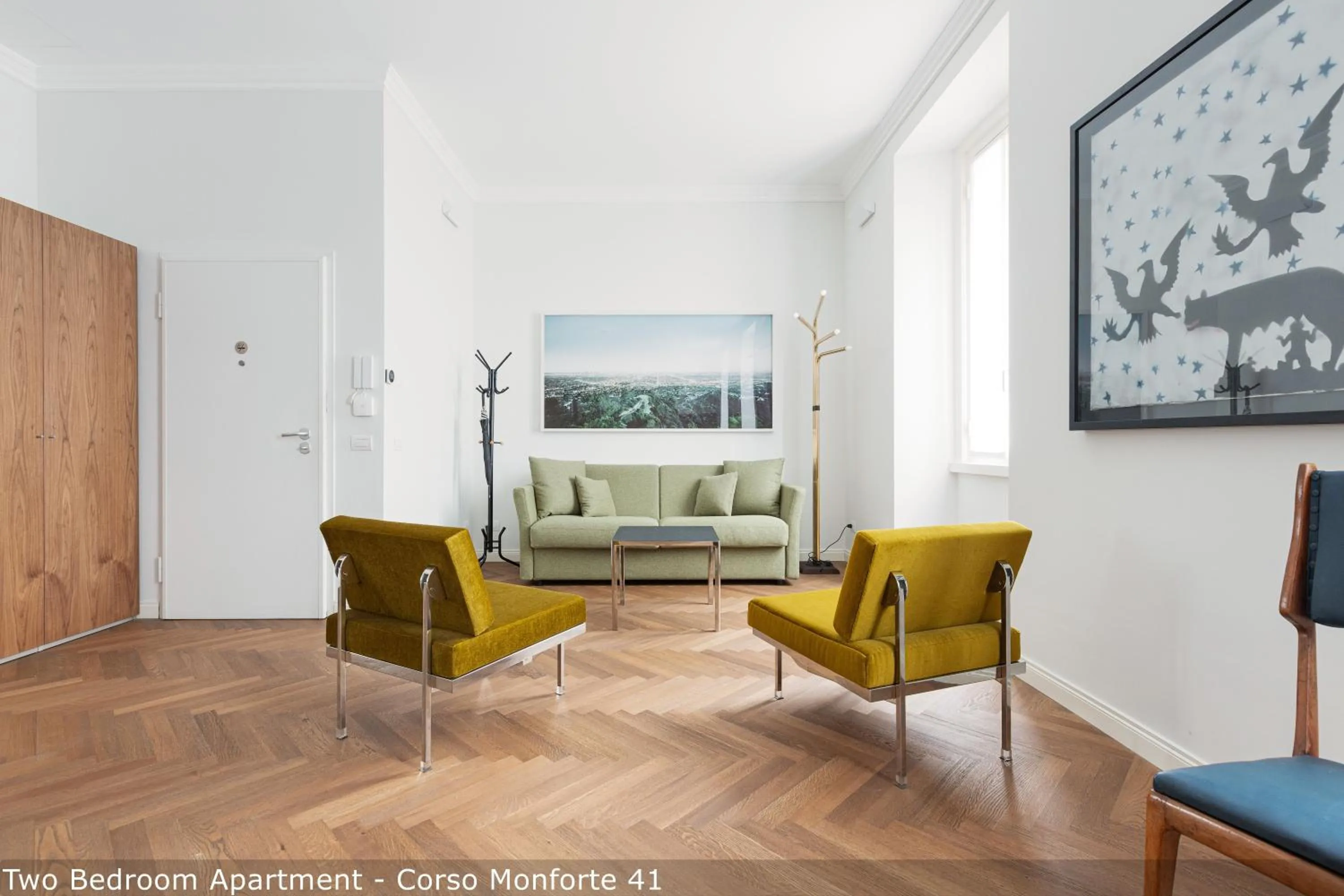 Living room in Brera Apartments in San Babila