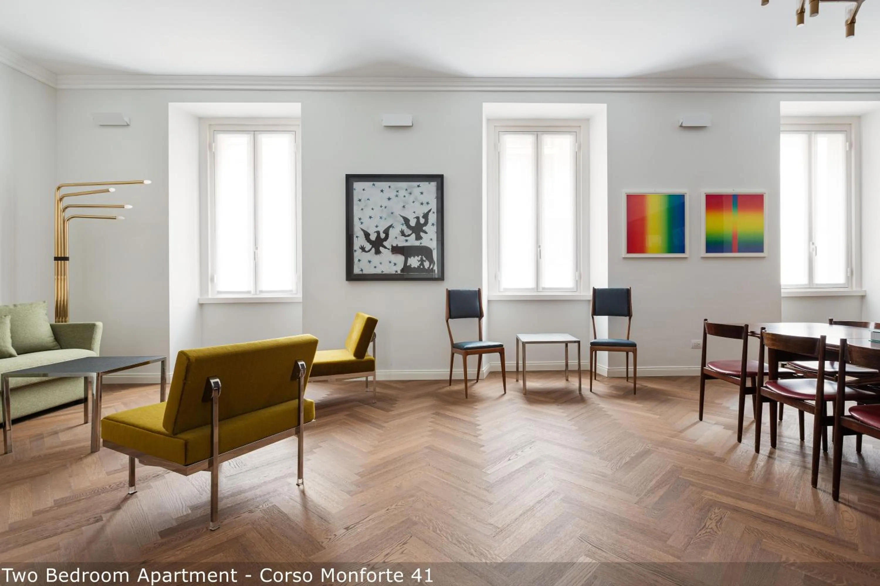 Living room in Brera Apartments in San Babila