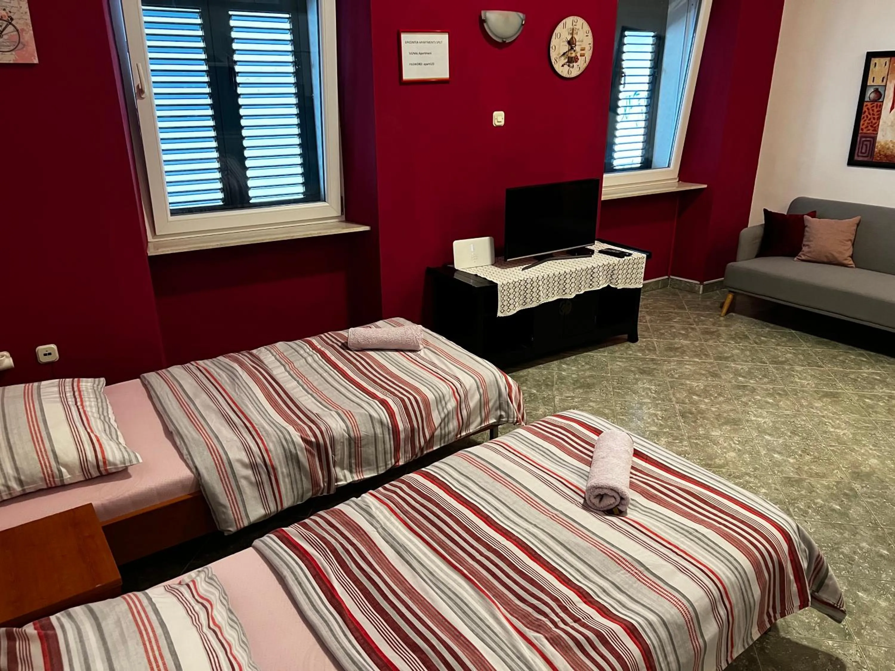 Living room, Bed in Epicenter Apartments Split