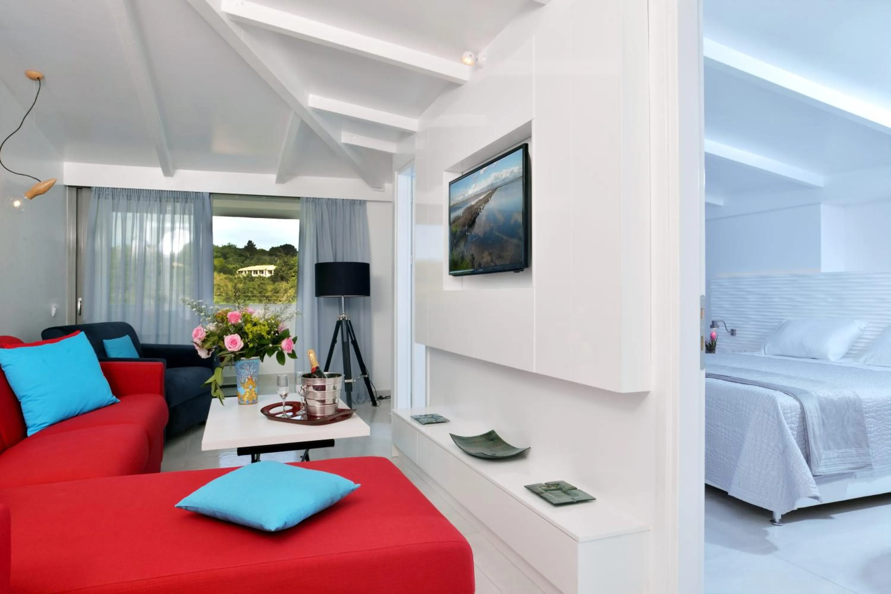 Seating area, Bed in TRYP by Wyndham Corfu Dassia