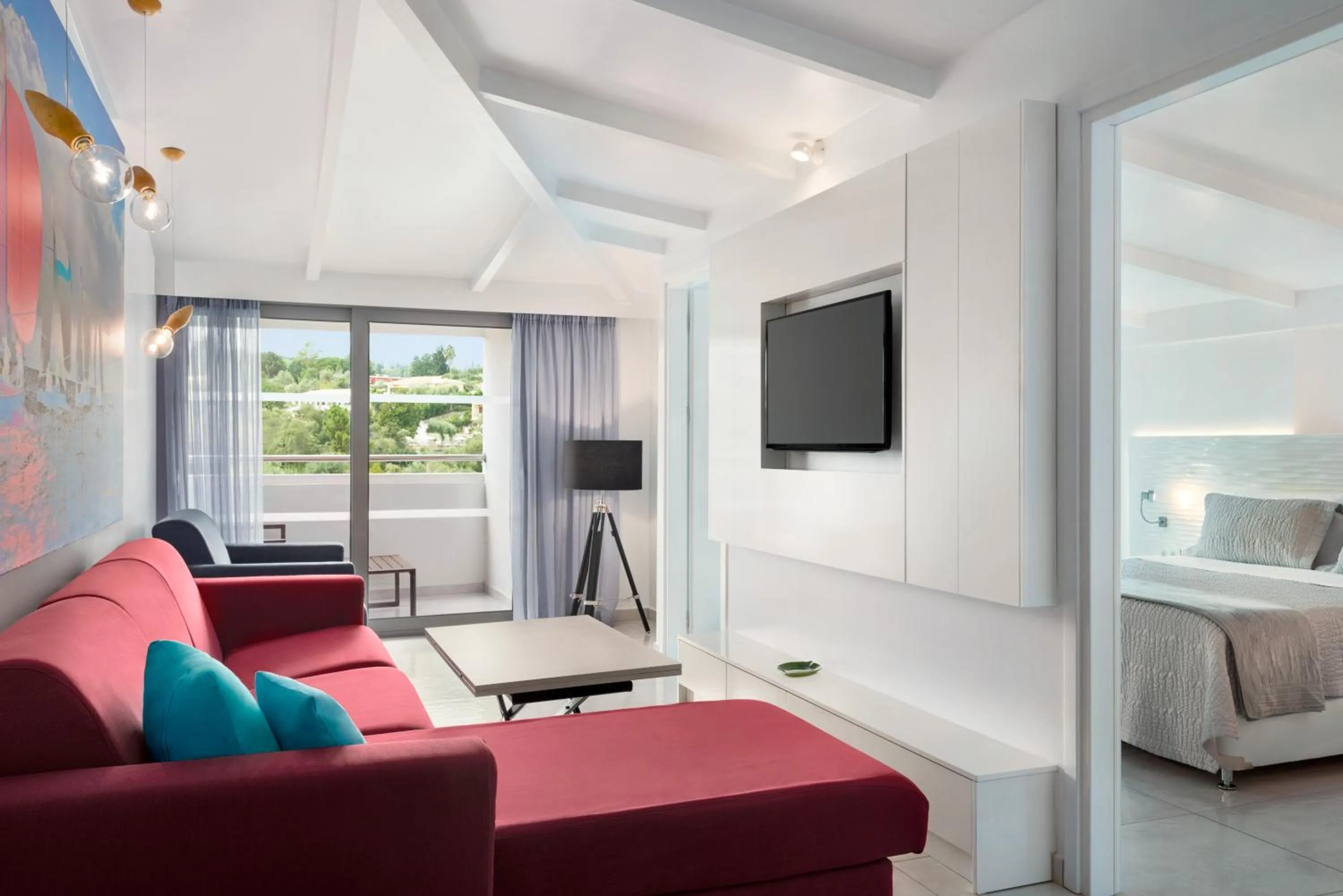 View (from property/room), Bed in TRYP by Wyndham Corfu Dassia