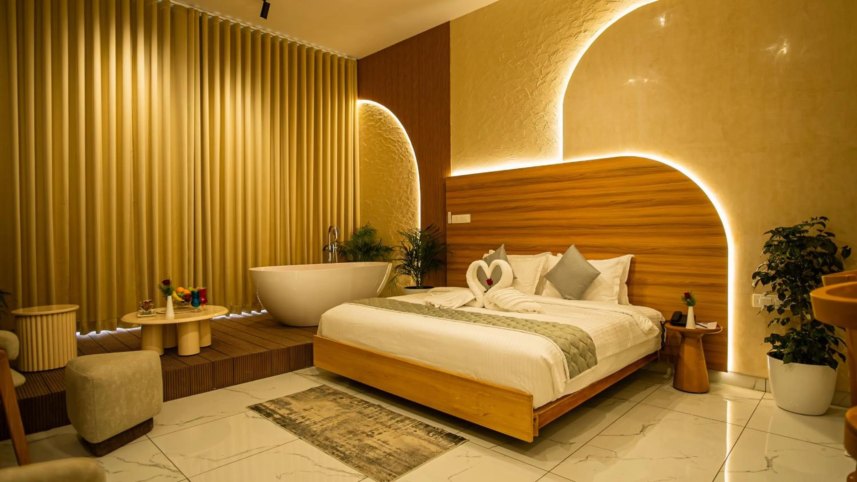 Bed in Eden Woods Resorts and Spa