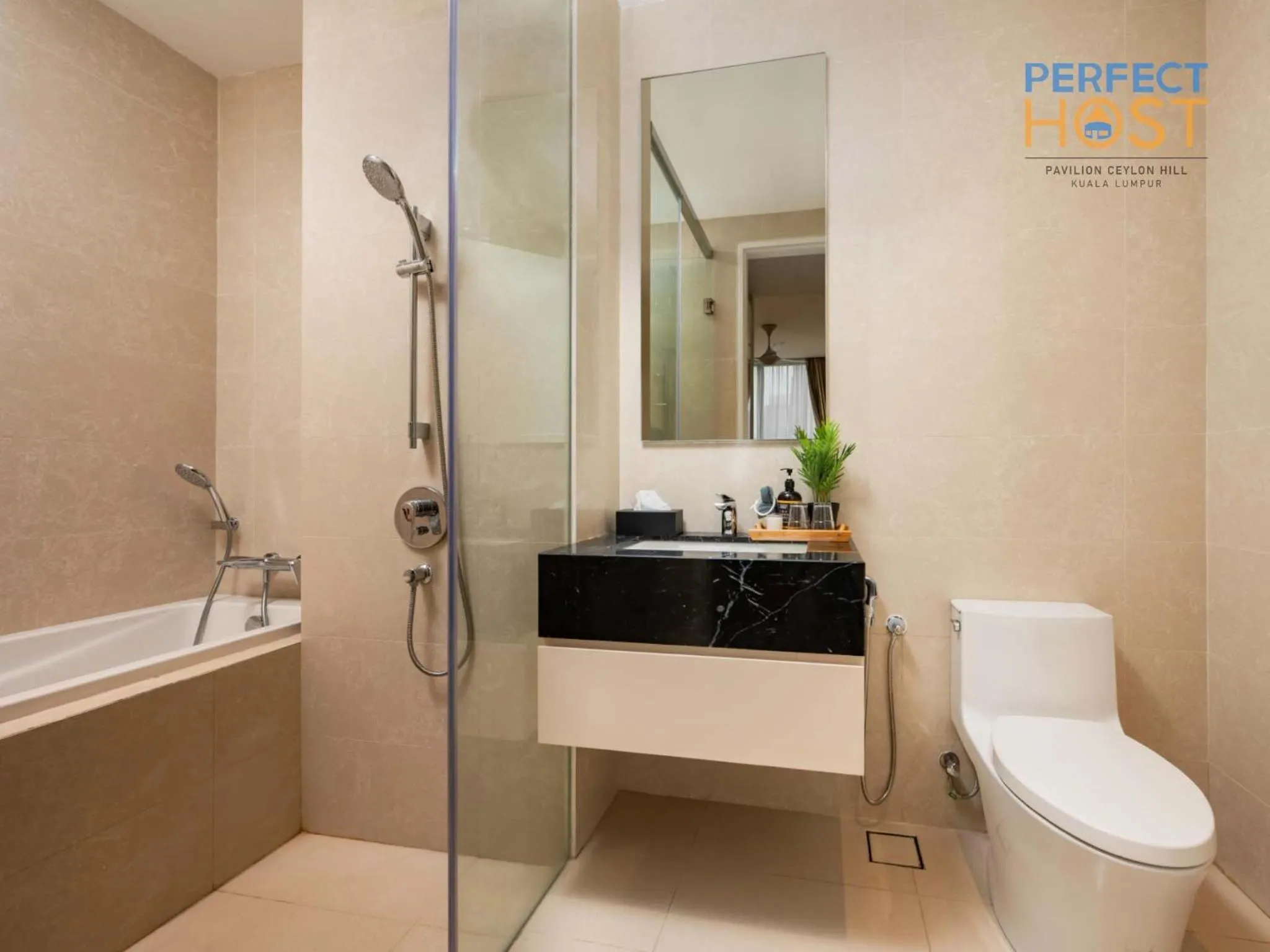 Shower in Pavilion Ceylon Hill Suites, Bukit Bintang by Perfect Host