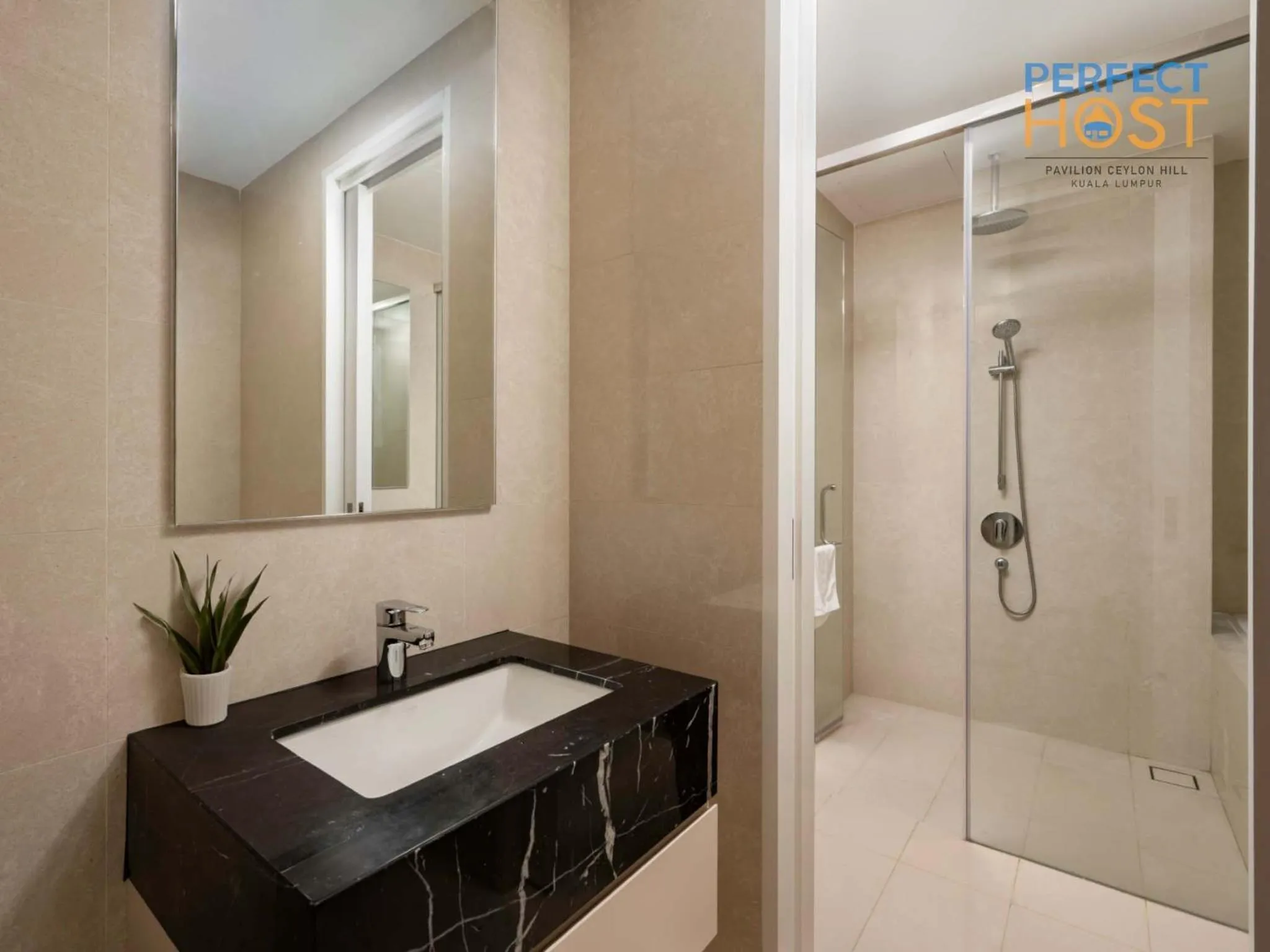 Shower in Pavilion Ceylon Hill Suites, Bukit Bintang by Perfect Host