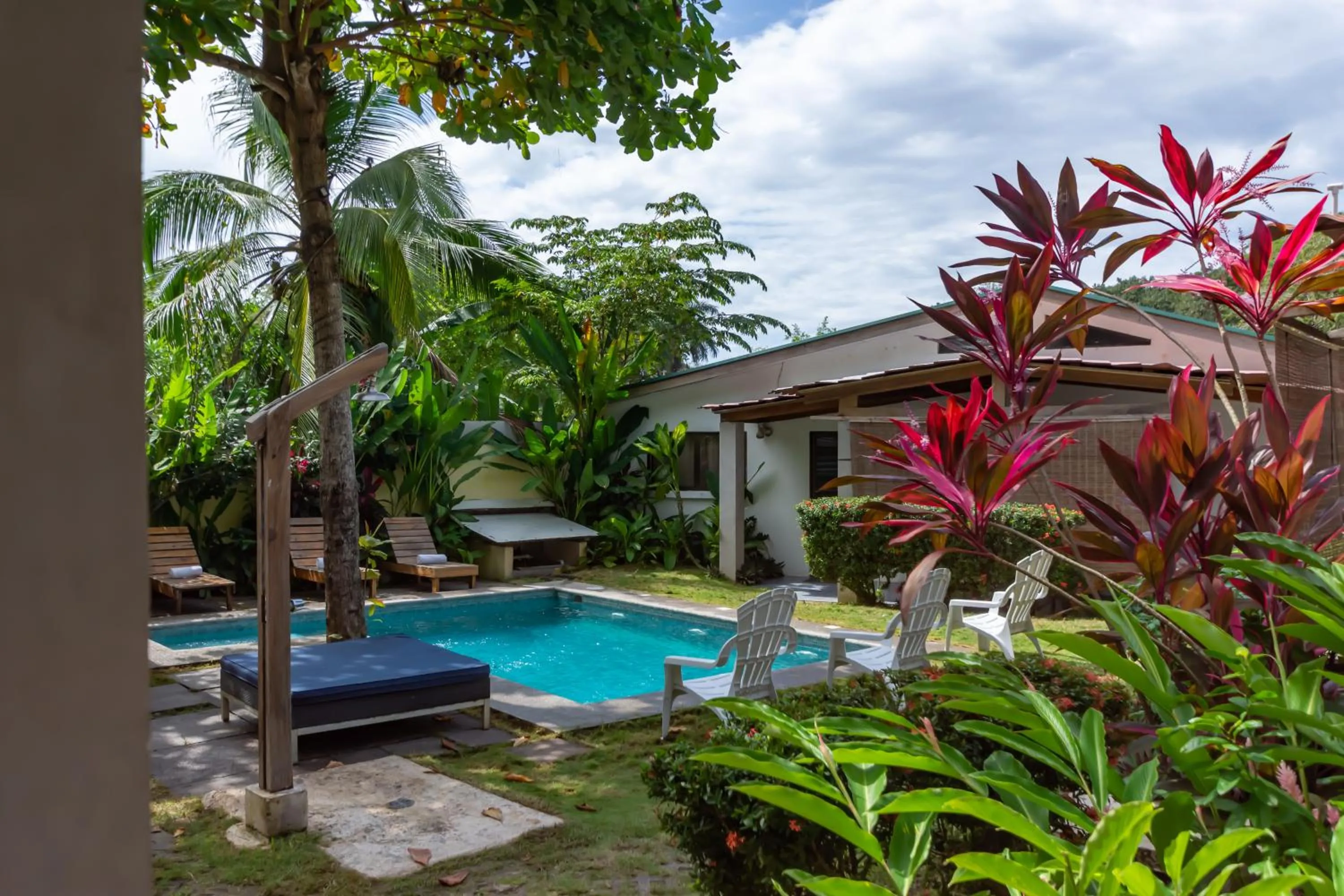 Garden view in Maoritsio Garden Studios