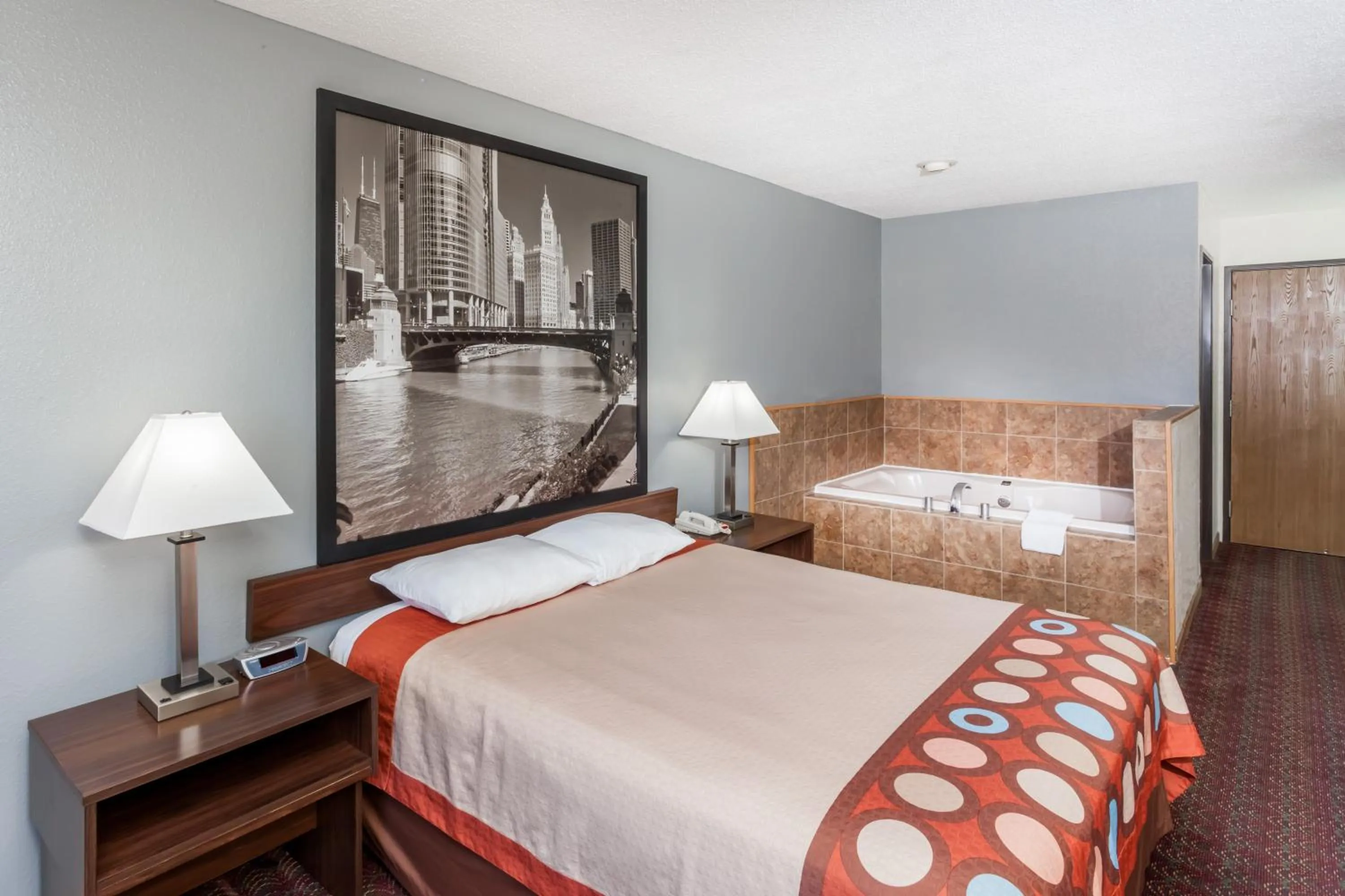 Bed in Super 8 by Wyndham Pekin/Peoria Area