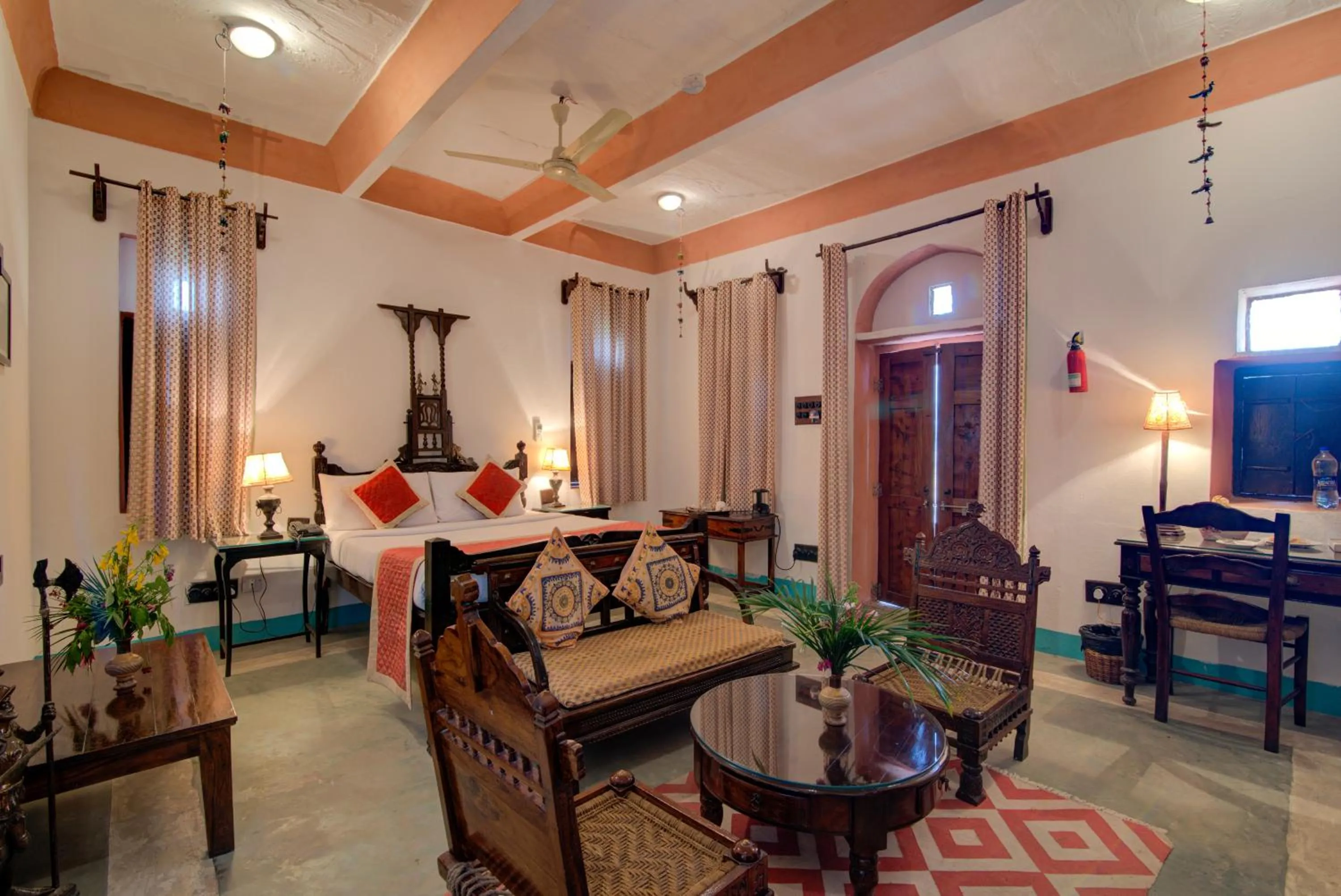 Seating area in Fort Dadhikar, Alwar