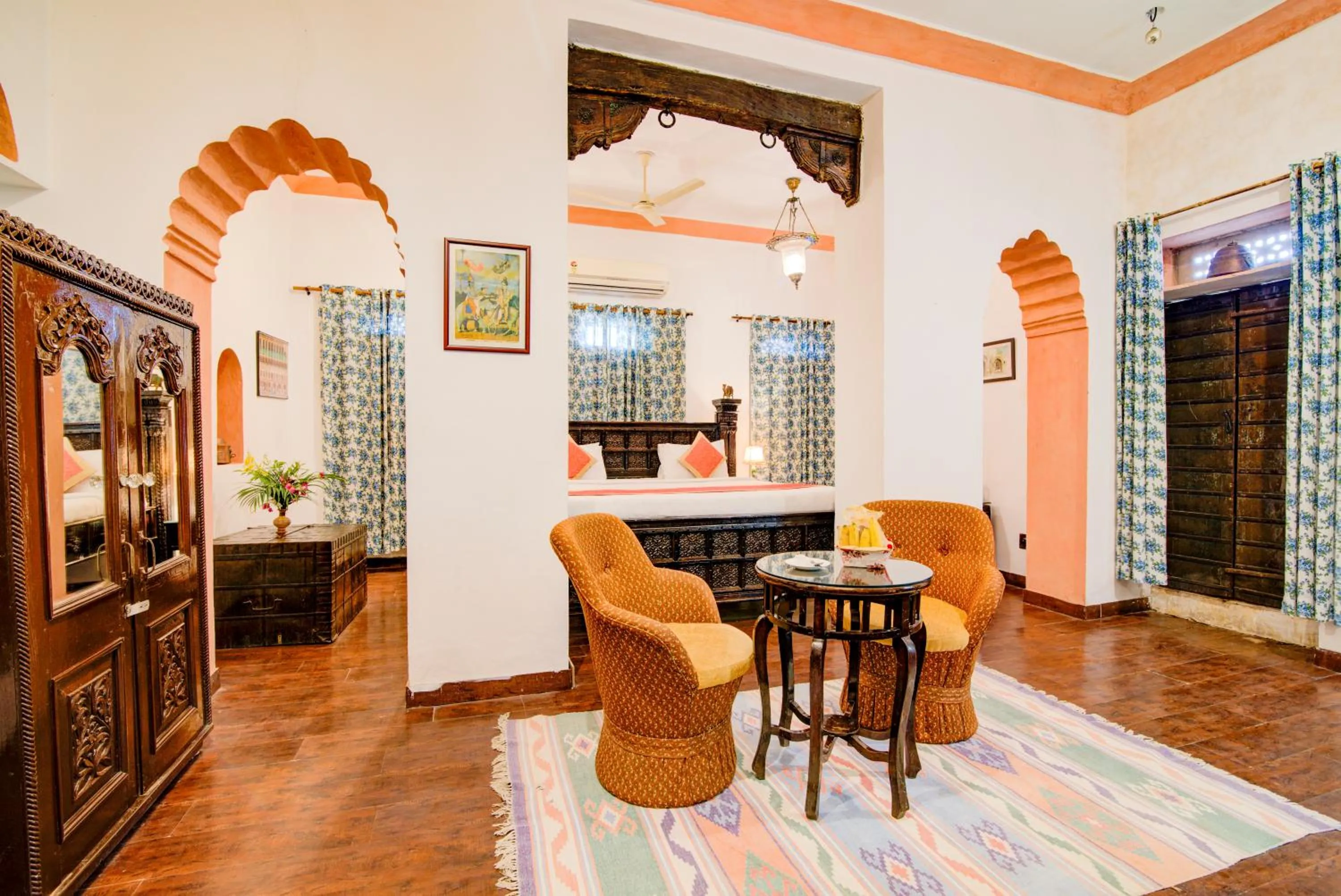 Seating area in Fort Dadhikar, Alwar