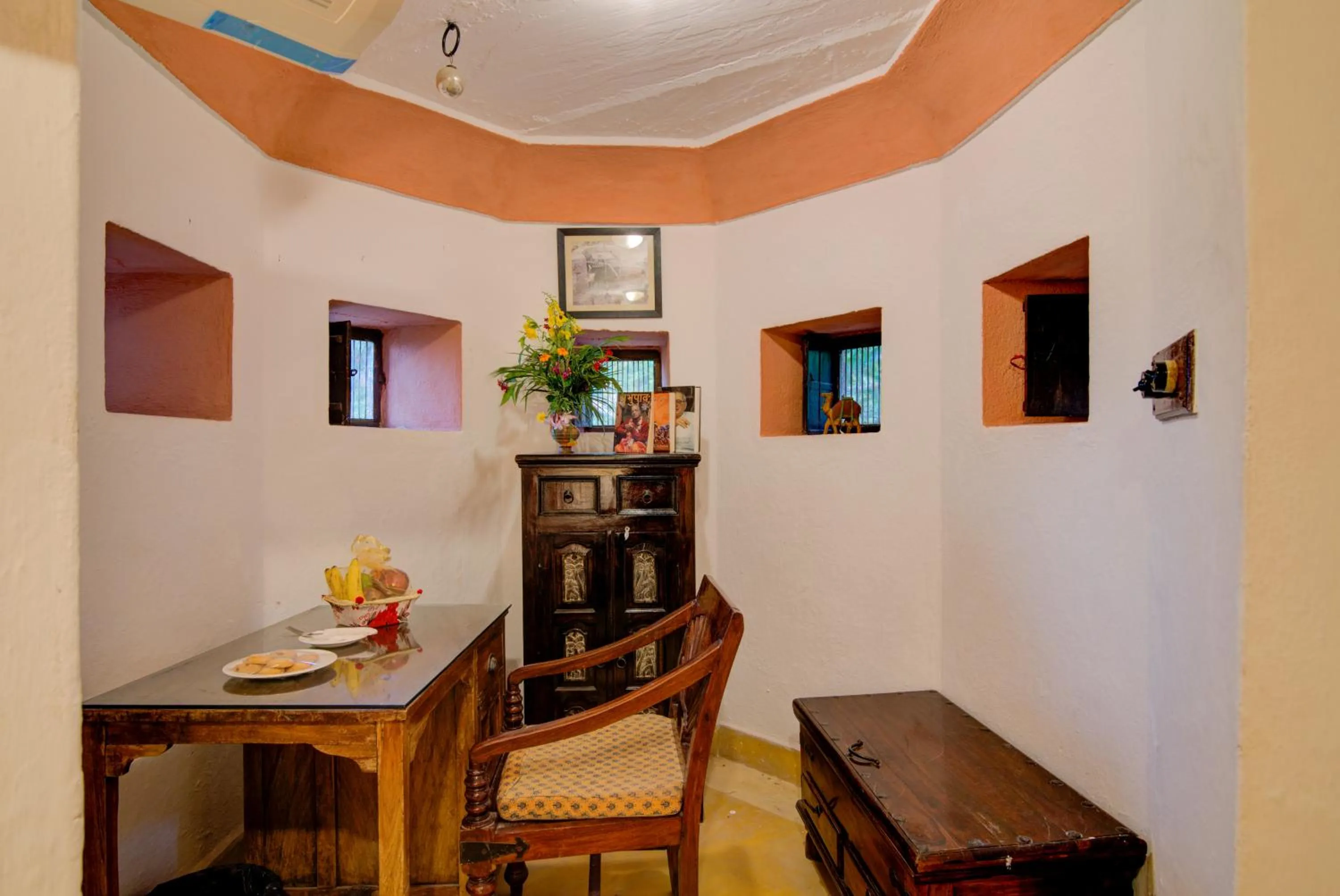 Seating area in Fort Dadhikar, Alwar