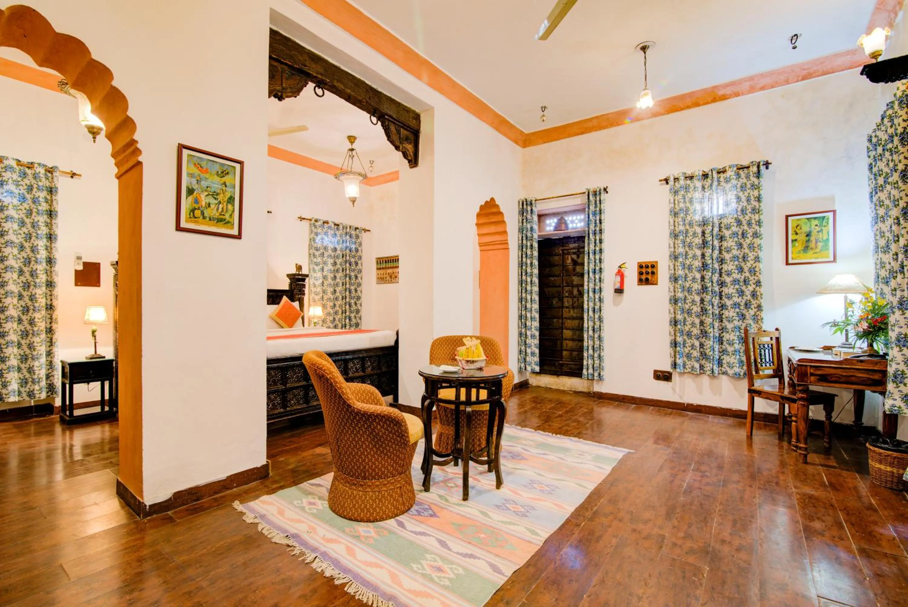 Seating area in Fort Dadhikar, Alwar