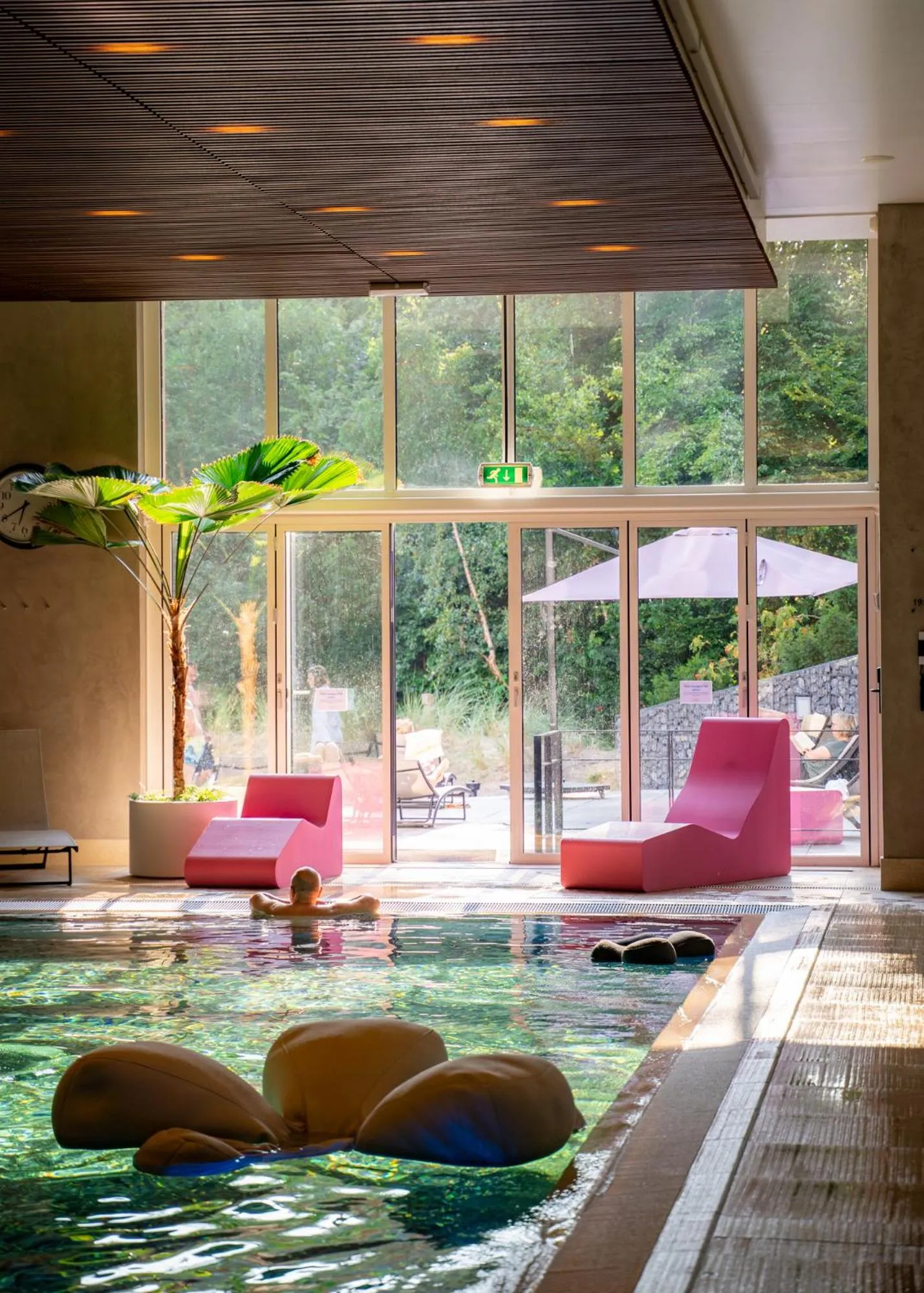 Swimming pool in blooming