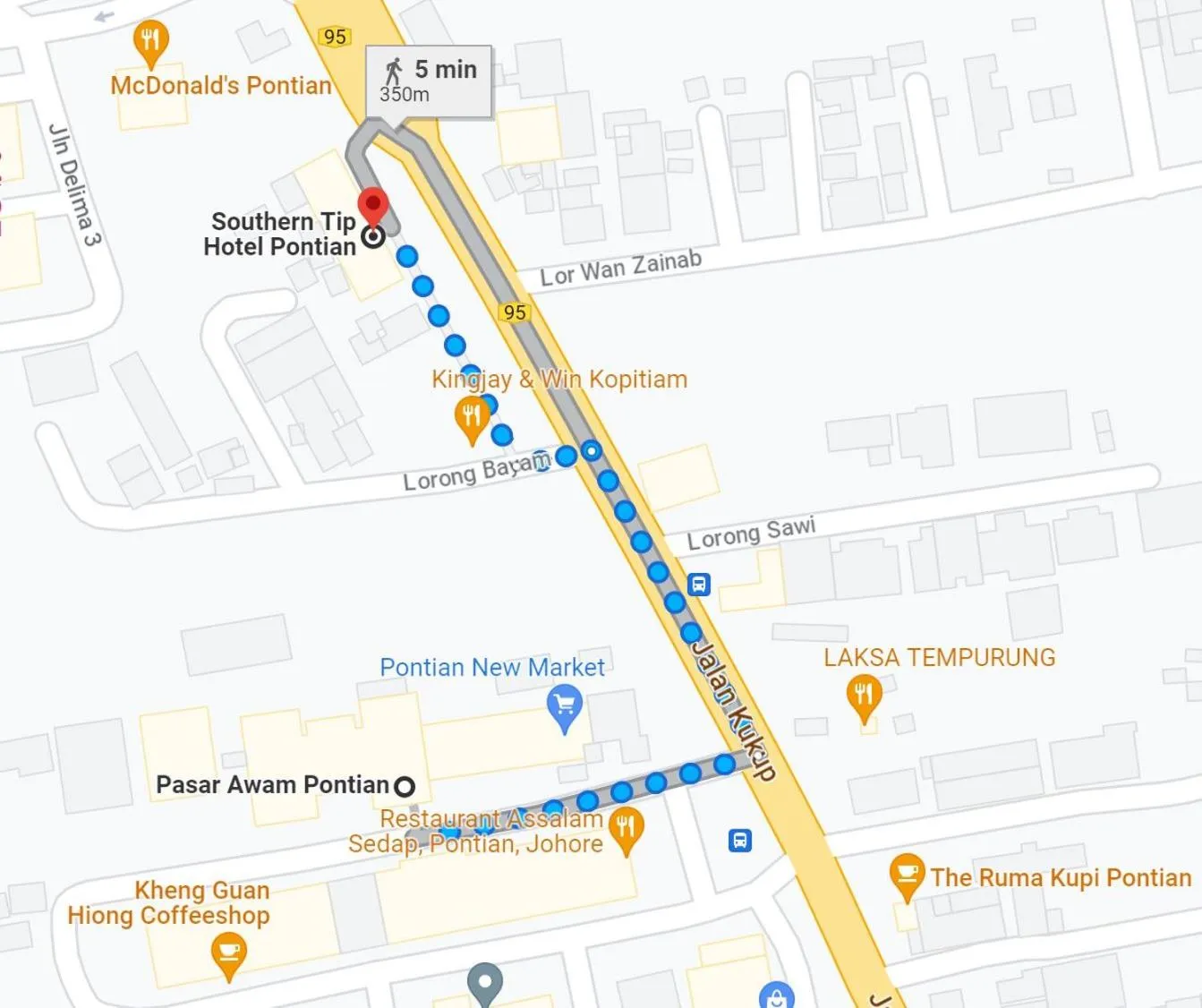 Nearby landmark in Southern Tip Hotel - City & 100m walk to McDonald's & FREE DOBI