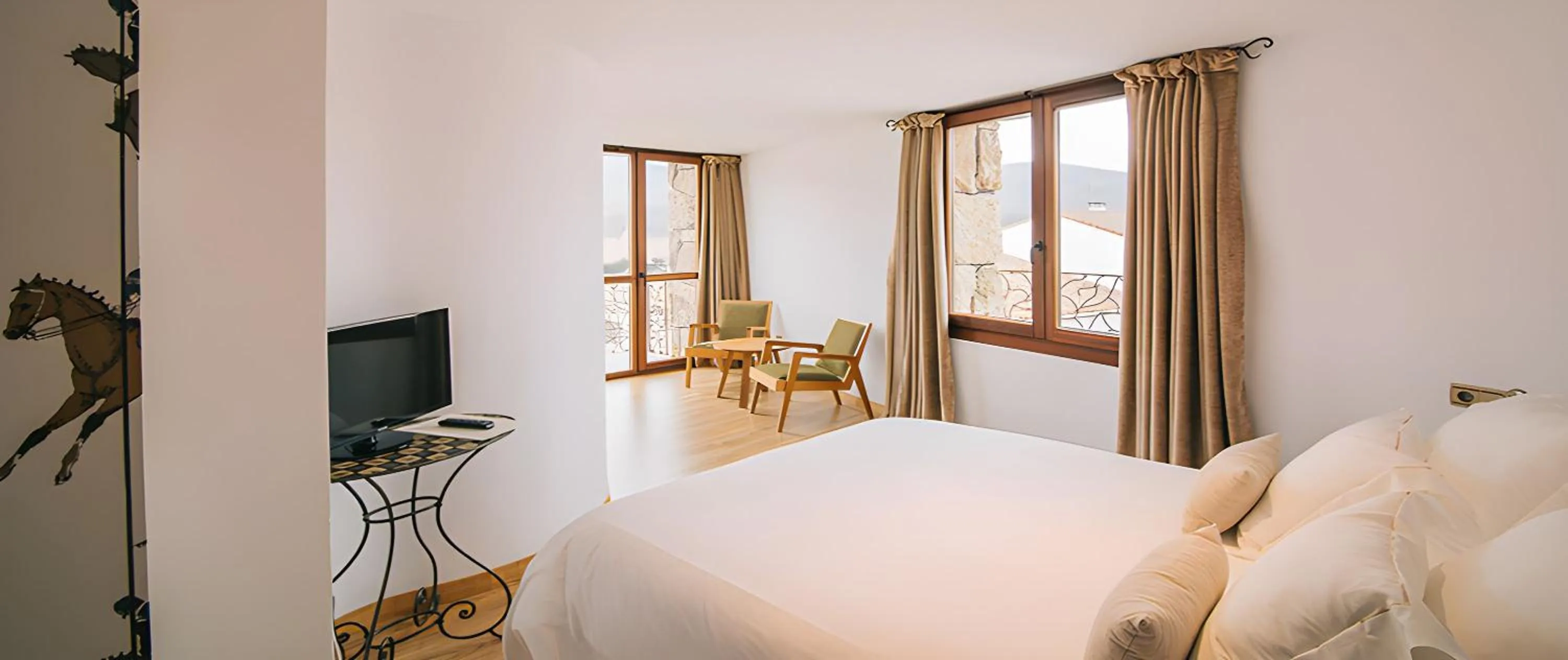 Bed in Hotel Rural Quercus Tierra