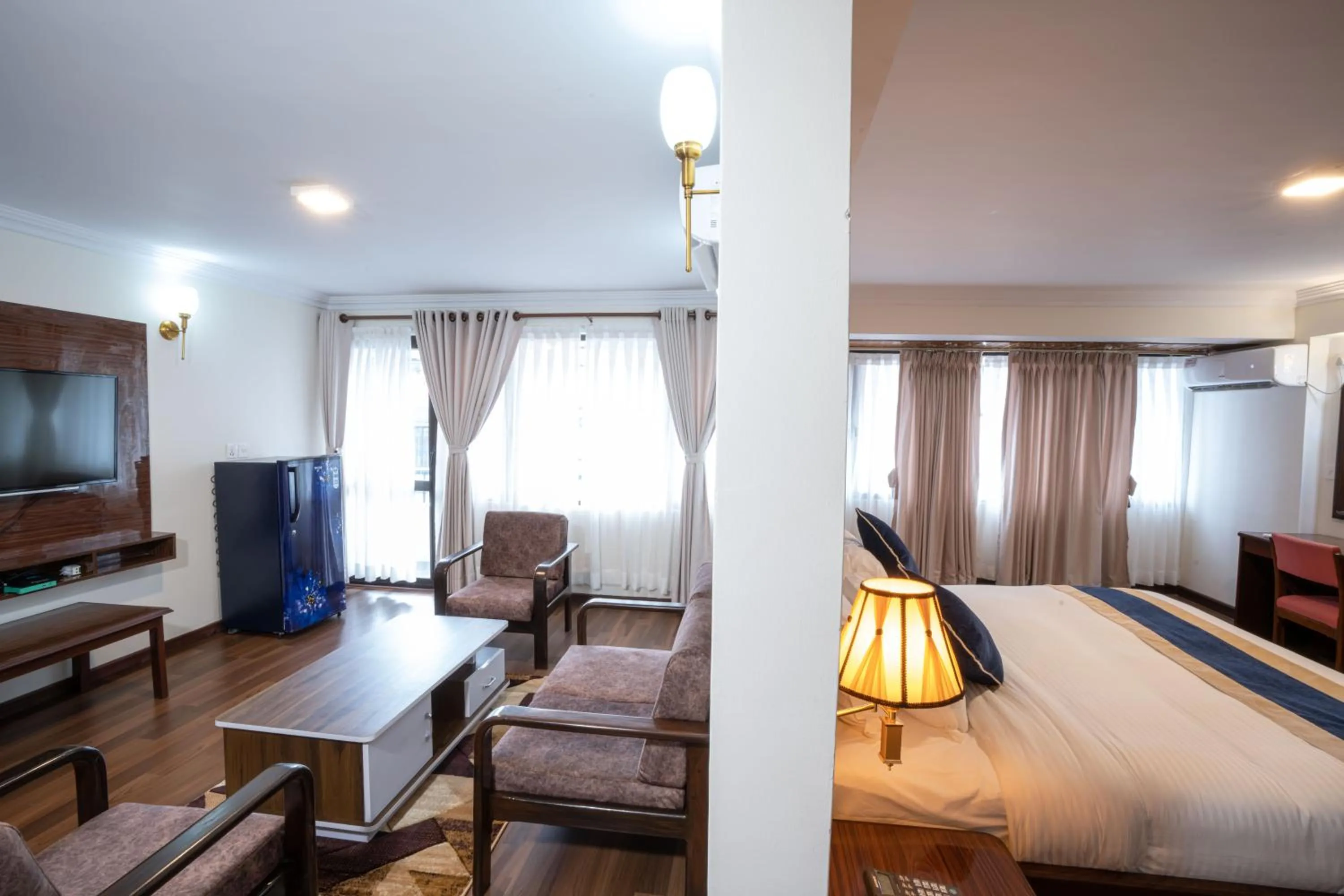 Photo of the whole room, Bed in Kathmandu Business Hotel