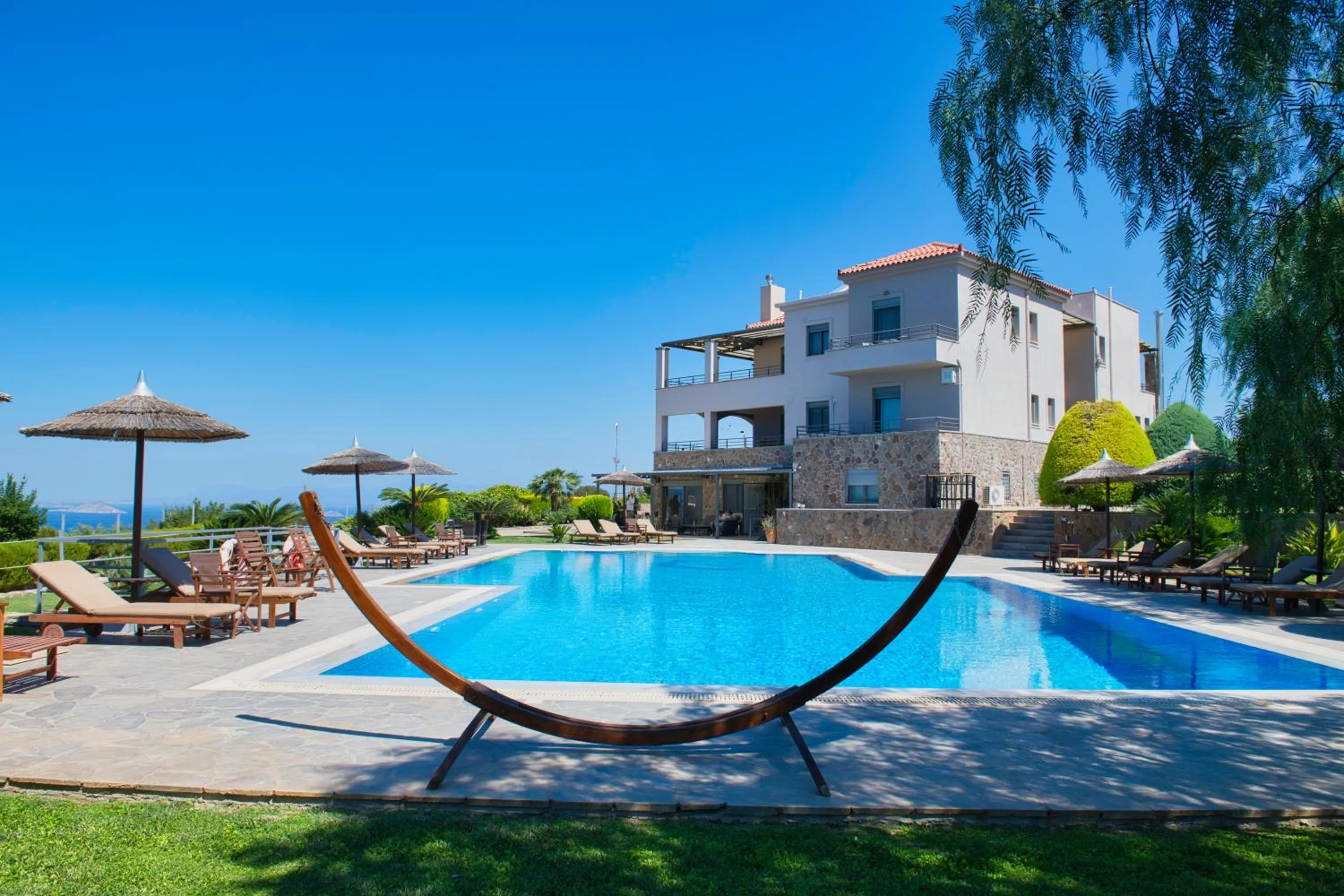 Pool view in Marini Luxury Apartments and Suites