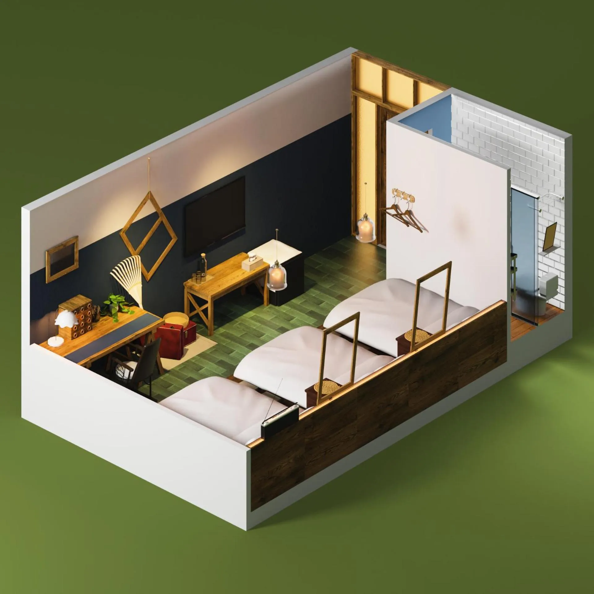 Decorative detail, Bed in 好趣旅店 How Chill Inn #風格設計民宿 #停車折抵 #可包棟