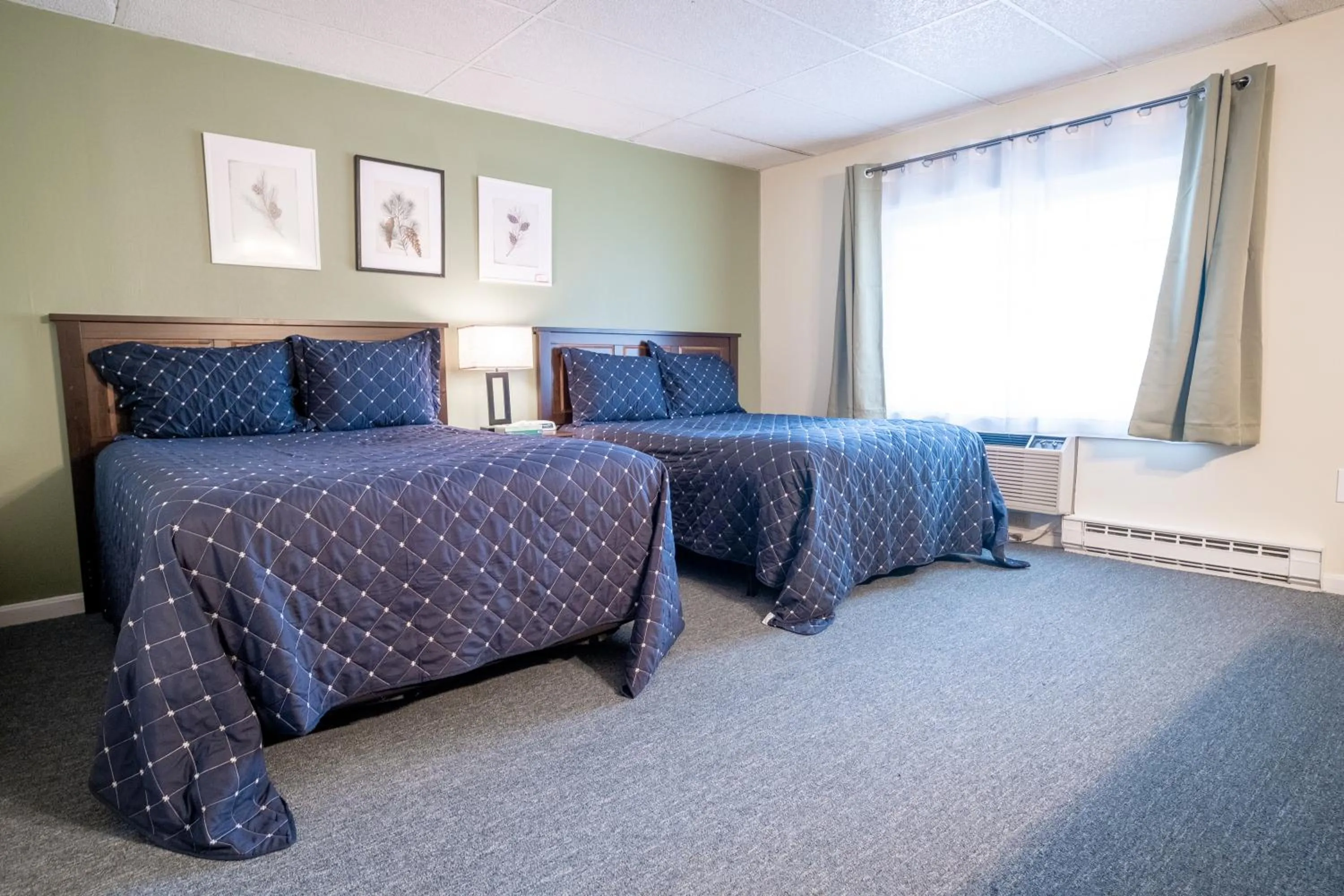 Bed in Acadia Pines Motel