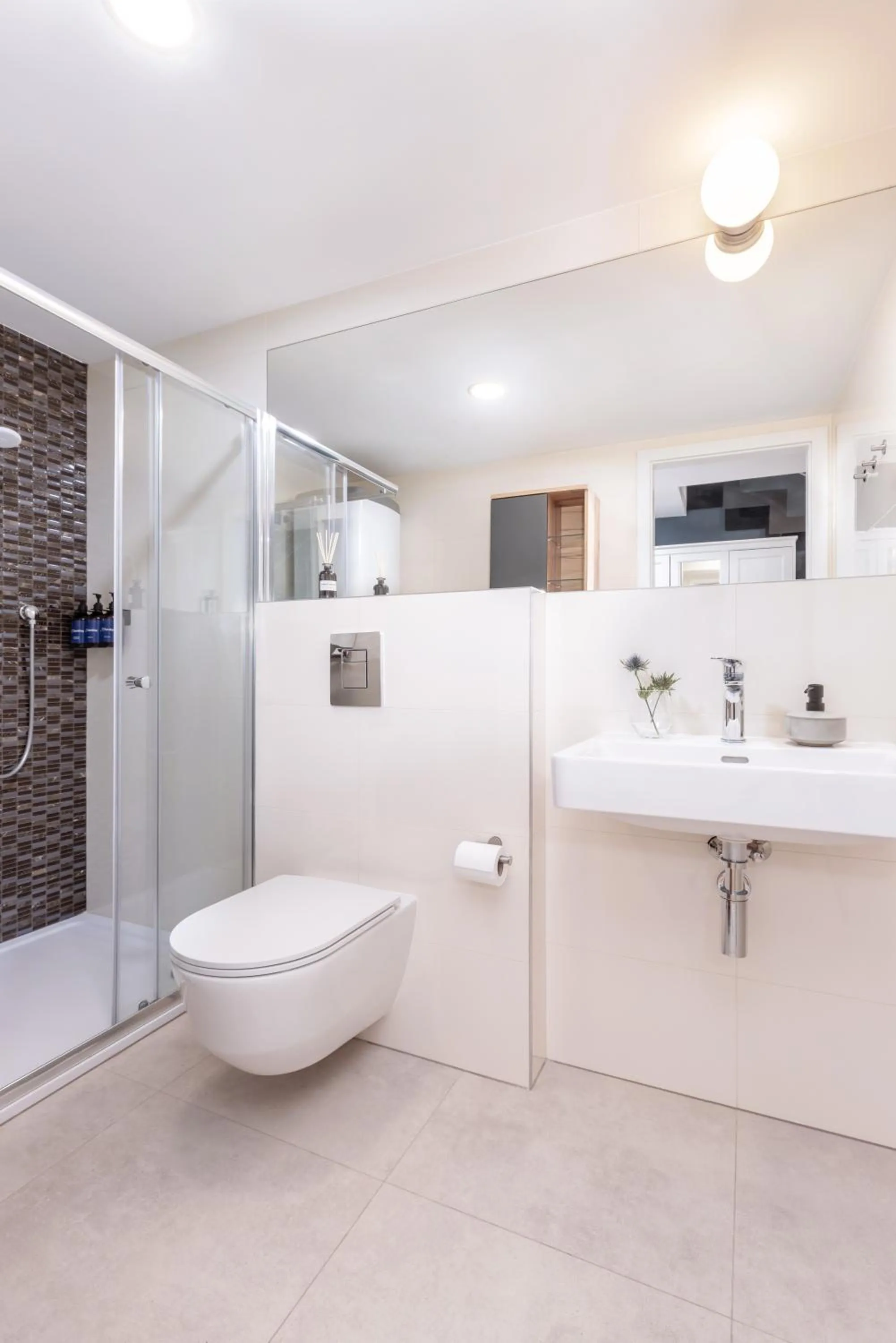 Shower in TurnKey I Charles Square Apartments