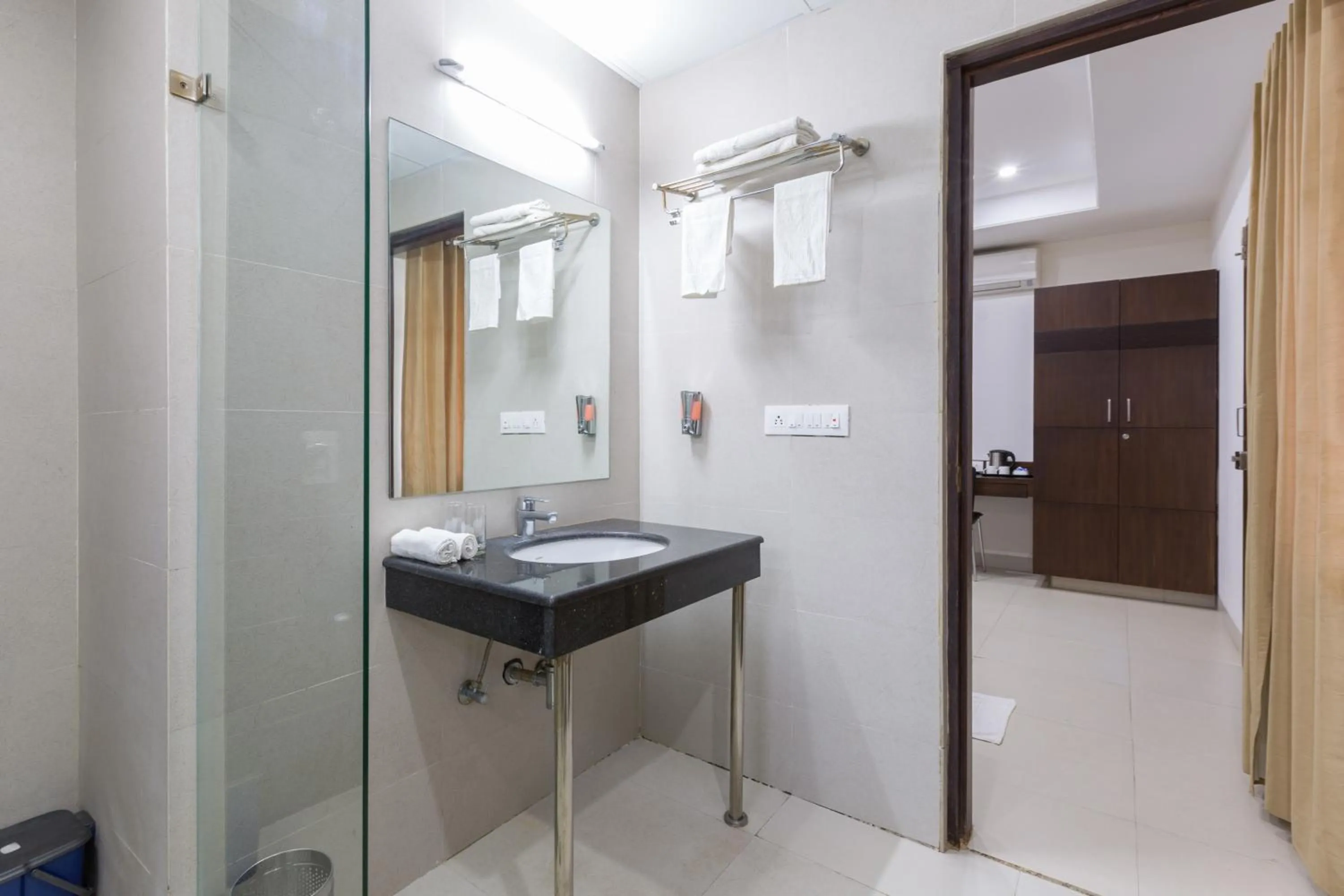 Bathroom in Sanctum Suites BEL Road Bangalore