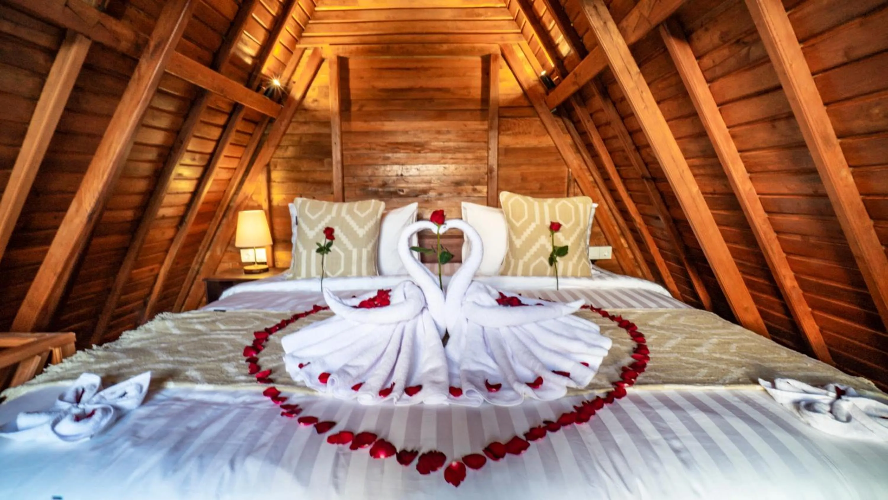 Bed in Anja Villas Ubud